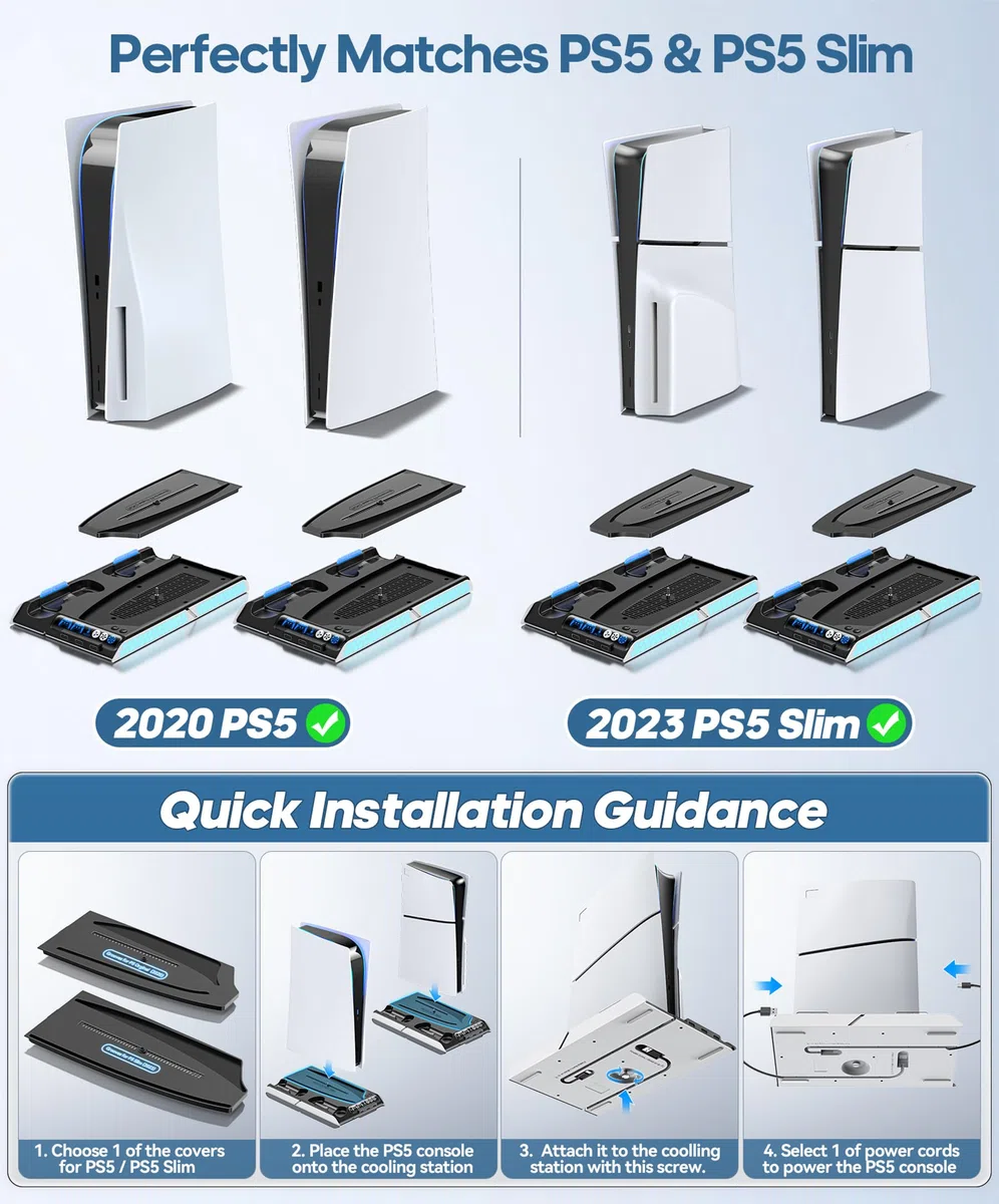 KDD Ventilador de Refrigeración Compatible con PS5