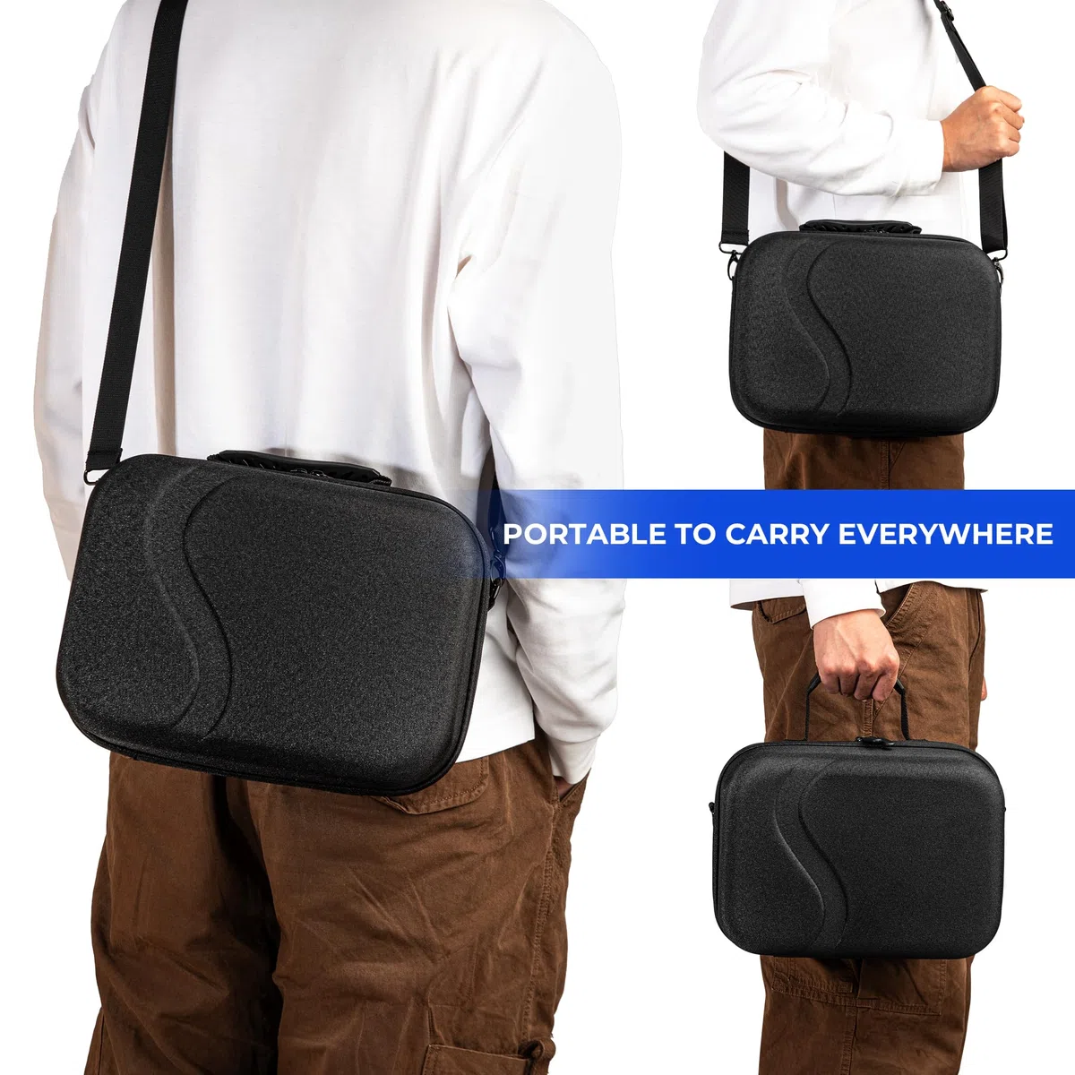 Funda de transporte grande mejorada para Quest 3, Black, Clásico