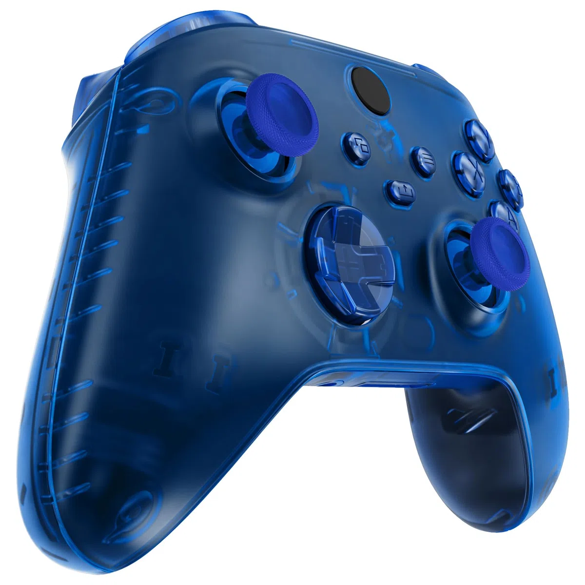 eXtremeRate Carcasa Transparente para Xbox Series X S Mando Carcasa Completa Protector Placa Trasera Funda Frontal Empuñadura Agarre con Botones para Xbox Series S X Control-No Incluye Mando(Azul)