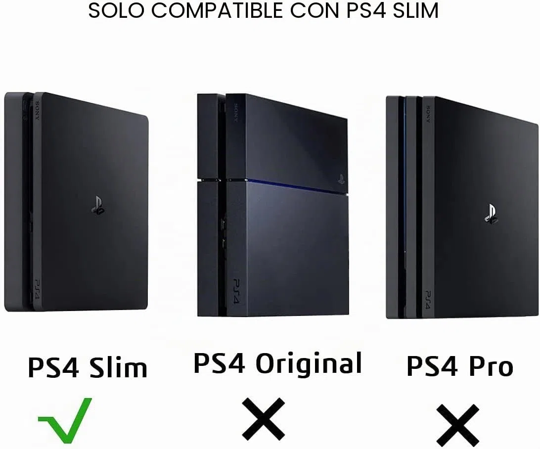 Monzlteck Soporte de Pared para PS-4 Slim, Cerca o detrás de TV, Ahorro de Espacio, Personalizado para Adaptarse Perfectamente a PlayStation4 Slim, fácil de Instalar