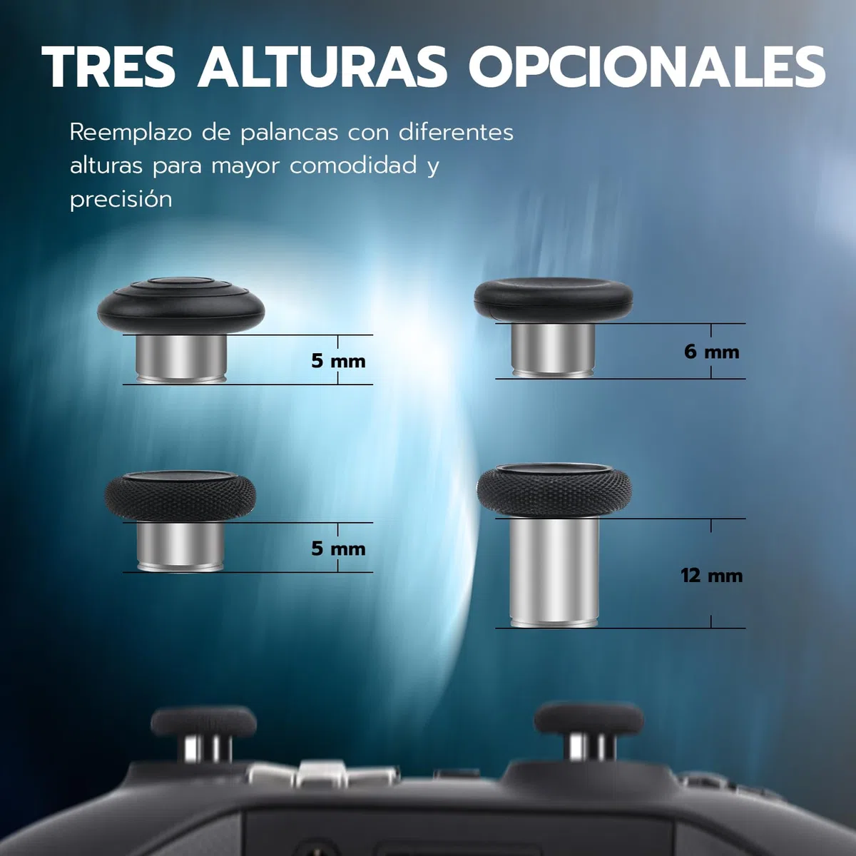 Mcbazel Kit 13 en 1 con Palancas de Metal para Xbox Elite Series 2, Kit de Reemplazo con Botones Magnéticos, 6 Palancas Magnéticas, 4 Paletas Traseras y 2 D-Pads para Xbox Elite Series 2, Plata