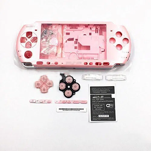Juego de carcasa completa de repuesto con botones para Sony PSP3000 PSP 3000 3001 3002 3003 3004 Series (rosa)