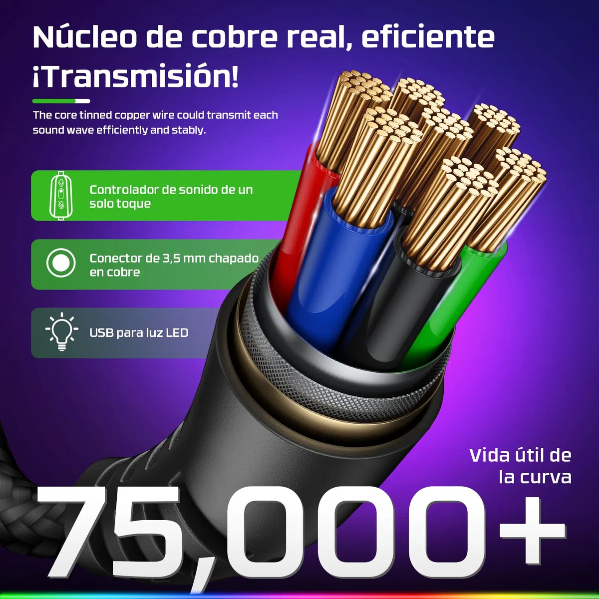 Fachixy FC100 Cascos Gaming para PS4/PS5/PC/Xbox One/Switch, Auriculares Gaming Cancelación de Ruido, Cascos con Microfono Estéreo Sonido, Cascos PS4 con 3.5mm Jack con Luz RGB