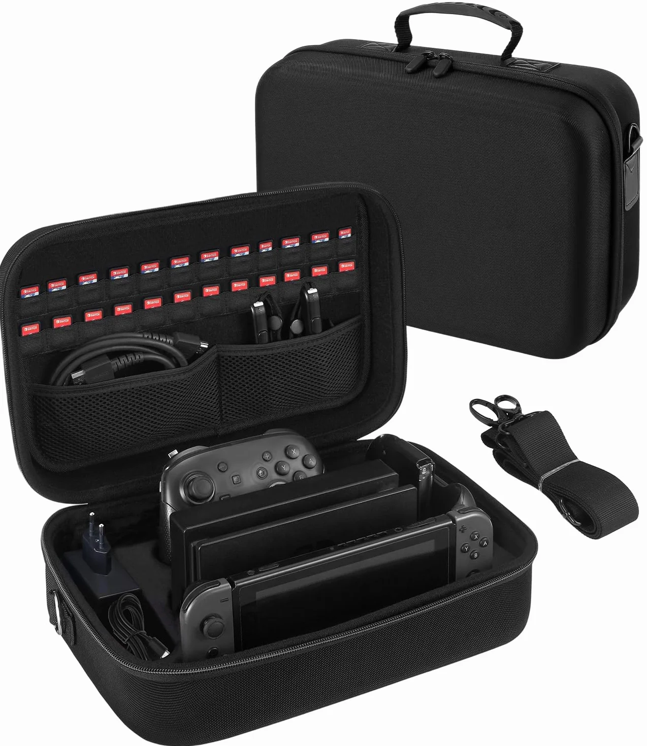 Funda Compatible con Nintendo Switch 2 2025, Estuche Protector Transporte con 24 Cartuchos de Juego, Funda para Switch 2 Switch 2 y Accesorios