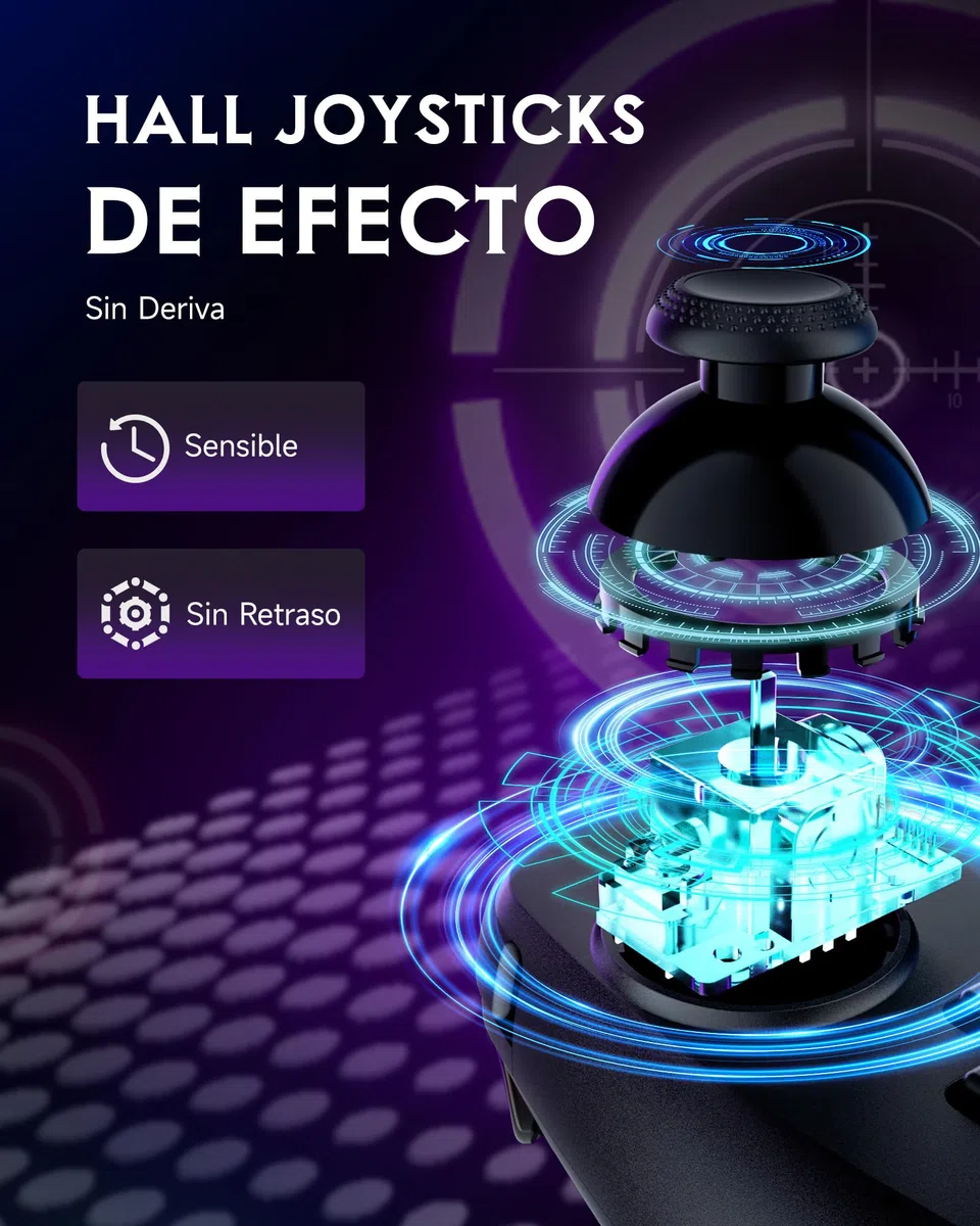 EasySMX M10 Móvil Mando de Juego para Android - Controlador de Juegos Móvil con Hall Joysticks/Triggers - Baja Latencia - Plug and Play