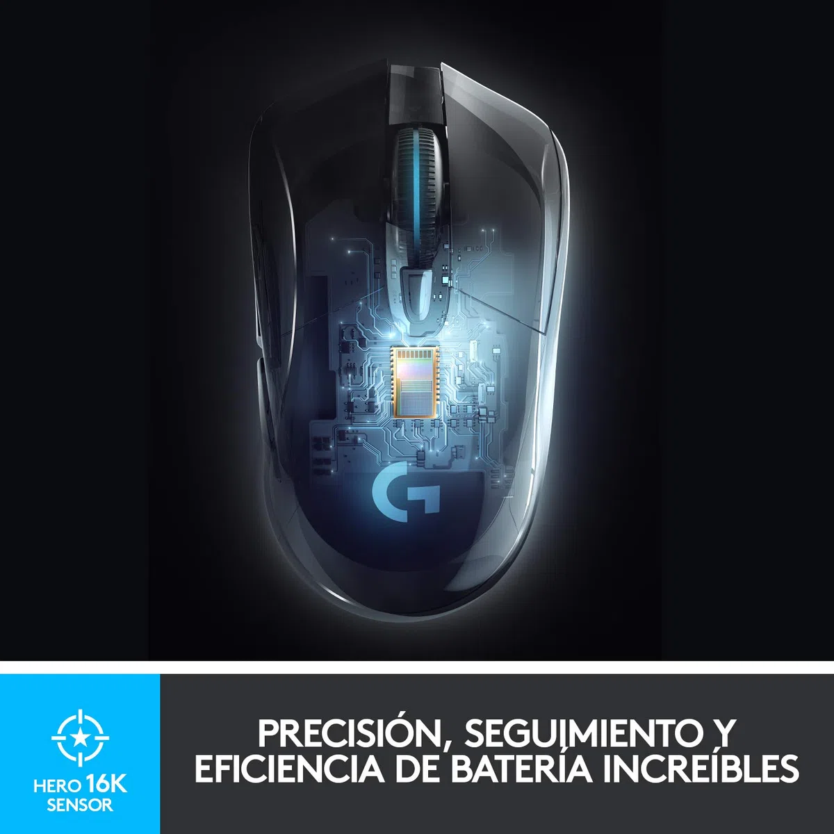Logitech G703 Lightspeed Ratón Gaming Inalámbrico, Captor Hero 25K, 25,600 dpi, Pesos Ajustables, 6 Botones Programables, Memoría Integrada, POWERPLAY-compatibile, PC/Mac - Negro