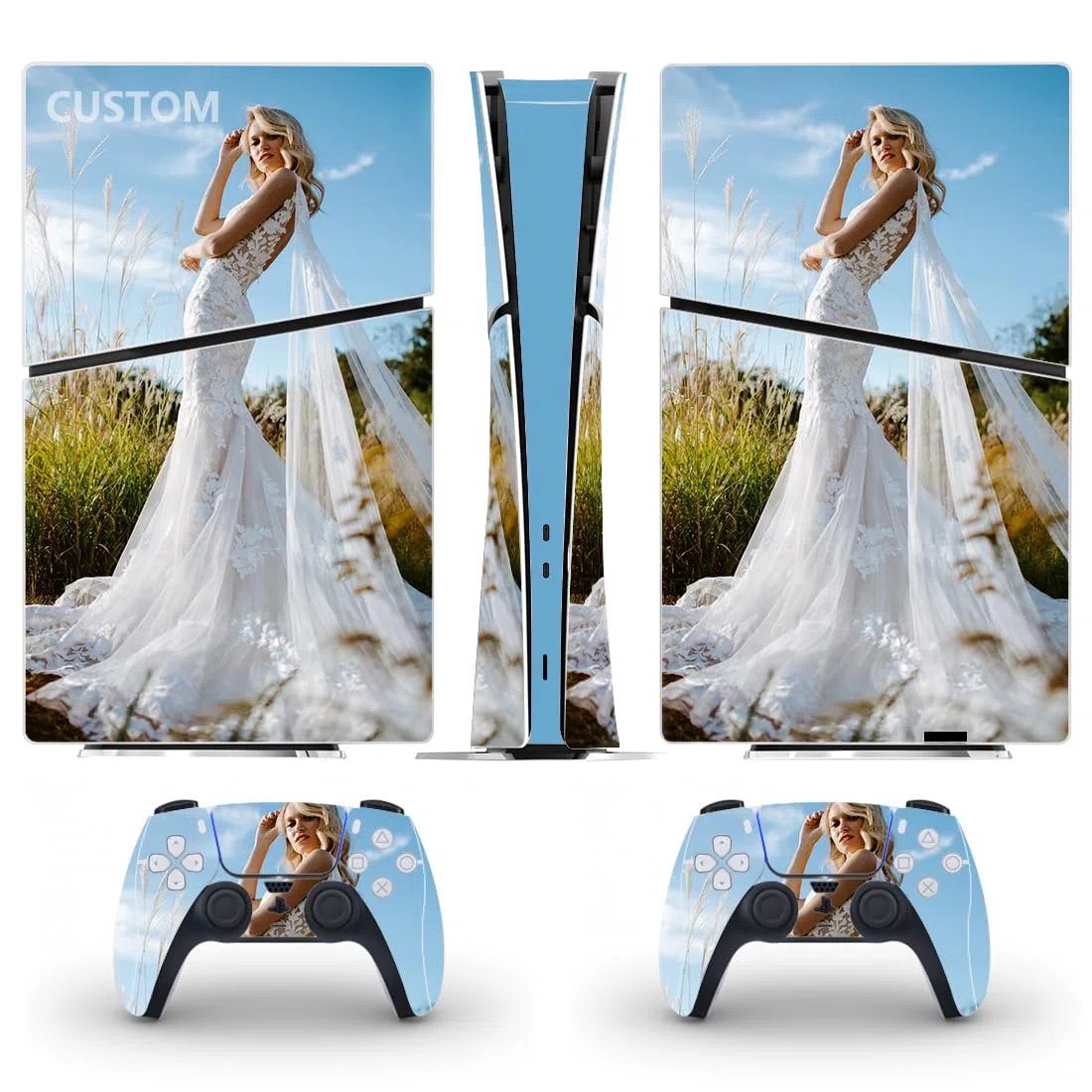 Calcomanía de vinilo personalizada para consola y controlador de PS5 Slim edición digital personalizada PS5 Slim Cover Skin