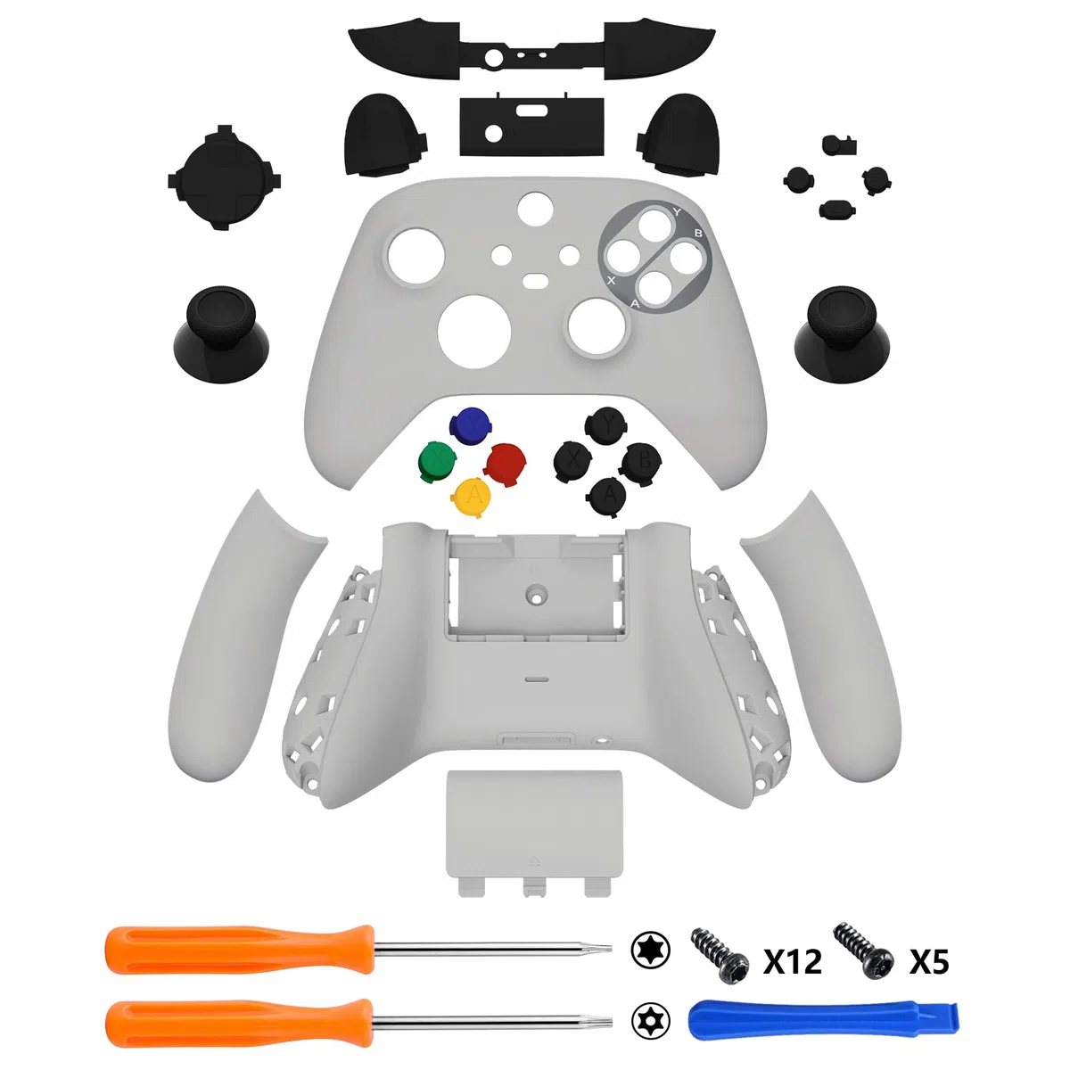 eXtremeRate Carcasa para Xbox Series X S Mando Carcasa Completa Protector Placa Trasera Funda Frontal Empuñadura Agarre Botones para Xbox Serie S X Control-No Incluye Mando(Clásico SFC SNES EU)