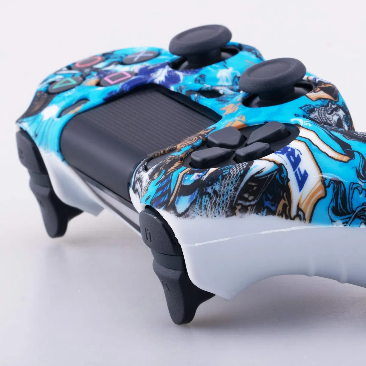 Yorha Water Transfer Printing (Hexe) Funda de Silicona para PS4/Slim/Pro Dualshock 4 mandos x 1 con Accesorios x 10