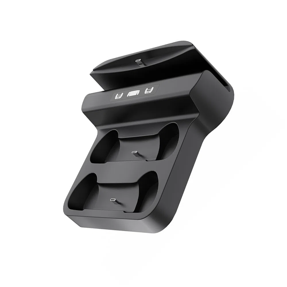 Soporte de Carga para PS Portal para PS5/PS5 Elite -Controller,Estación de Carga Base de Almacenamiento para Consola de Juegos y Mando Doble,Cargador portátil para Juegos (Negro)
