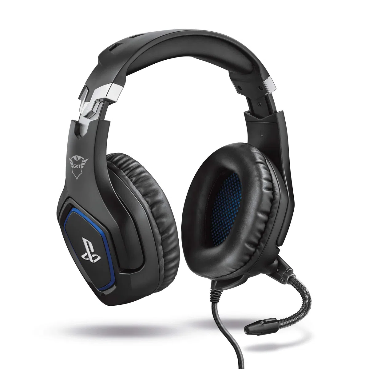 GXTrust 488 Forze Cascos PS4 y PS5 Auriculares de Gaming Licencia Oficial para PlayStation, Micrófono Plegable, Altavoces Activos de 50 mm, Cable Trenzado Nailon 1.2 m, Negro