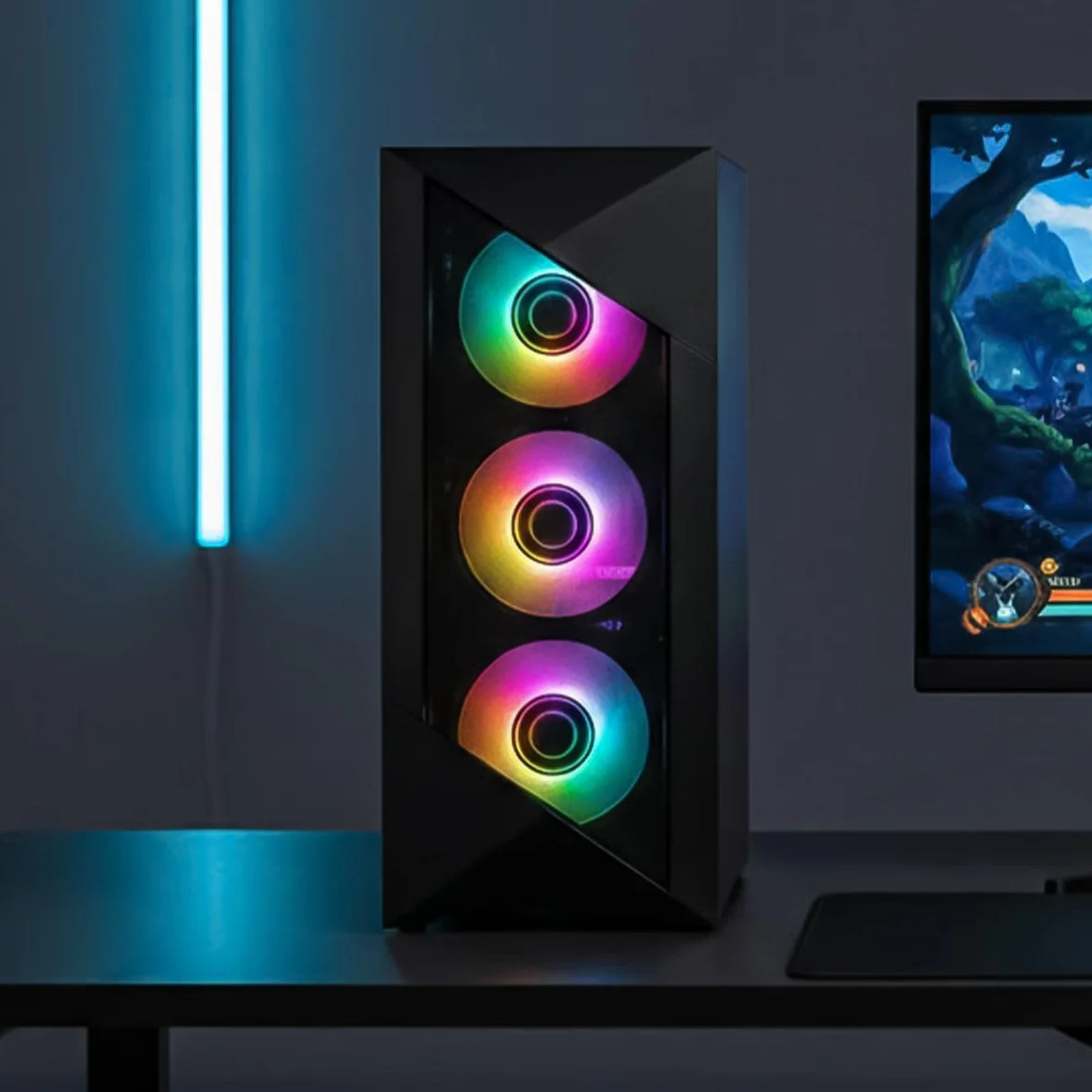 YEYIAN Gaming PC Edge | Intel i5-14400F 10-Core (4.7GHz OC) | NVIDIA RTX 5060 8GB GDDR7 | 32GB (2x16) DDR5 6000MHz | 1TB NVMe SSD Gen4 | Windows 11 Pro