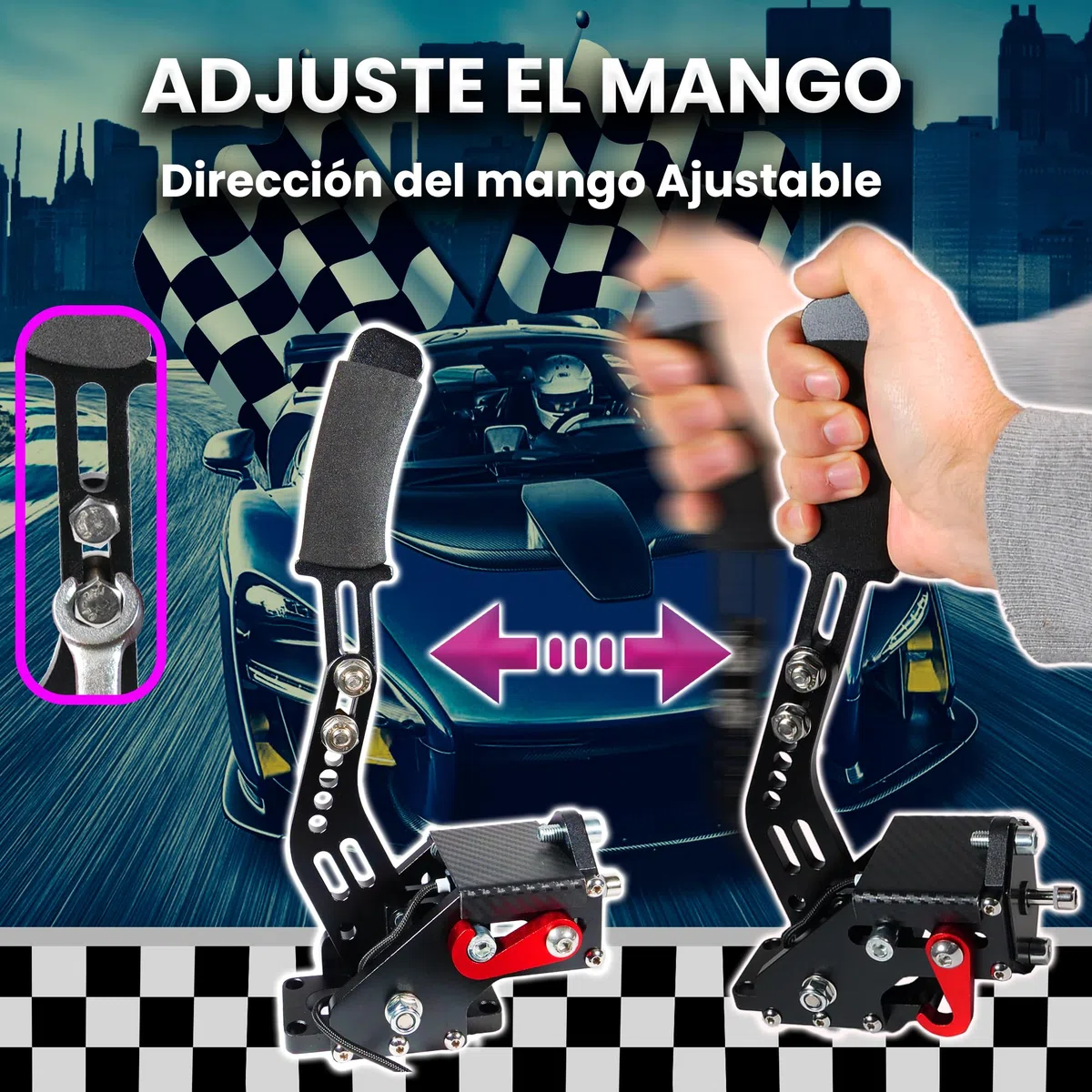 Freno de Mano PC 64 bits Máxima experiencia Sim racing, Compatible para Volante G27 / G29 G920 o Thrustmaster T300 T500 T248 T128 T80, Fanatec., Color Negro (Sólo para PC, no para Xbox y PS4 / PS5)