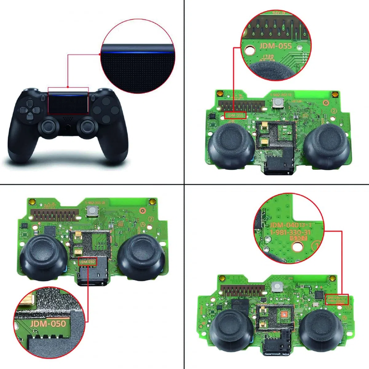 eXtremeRate Dawn Programable Remap Kit Botón de Reasignación para ps4 con Board de Actuelización&Carcasa Trasera Diseñada&4 Botones Traseros para ps4 Mando JDM 040/050/055(Salpicadura Negra)