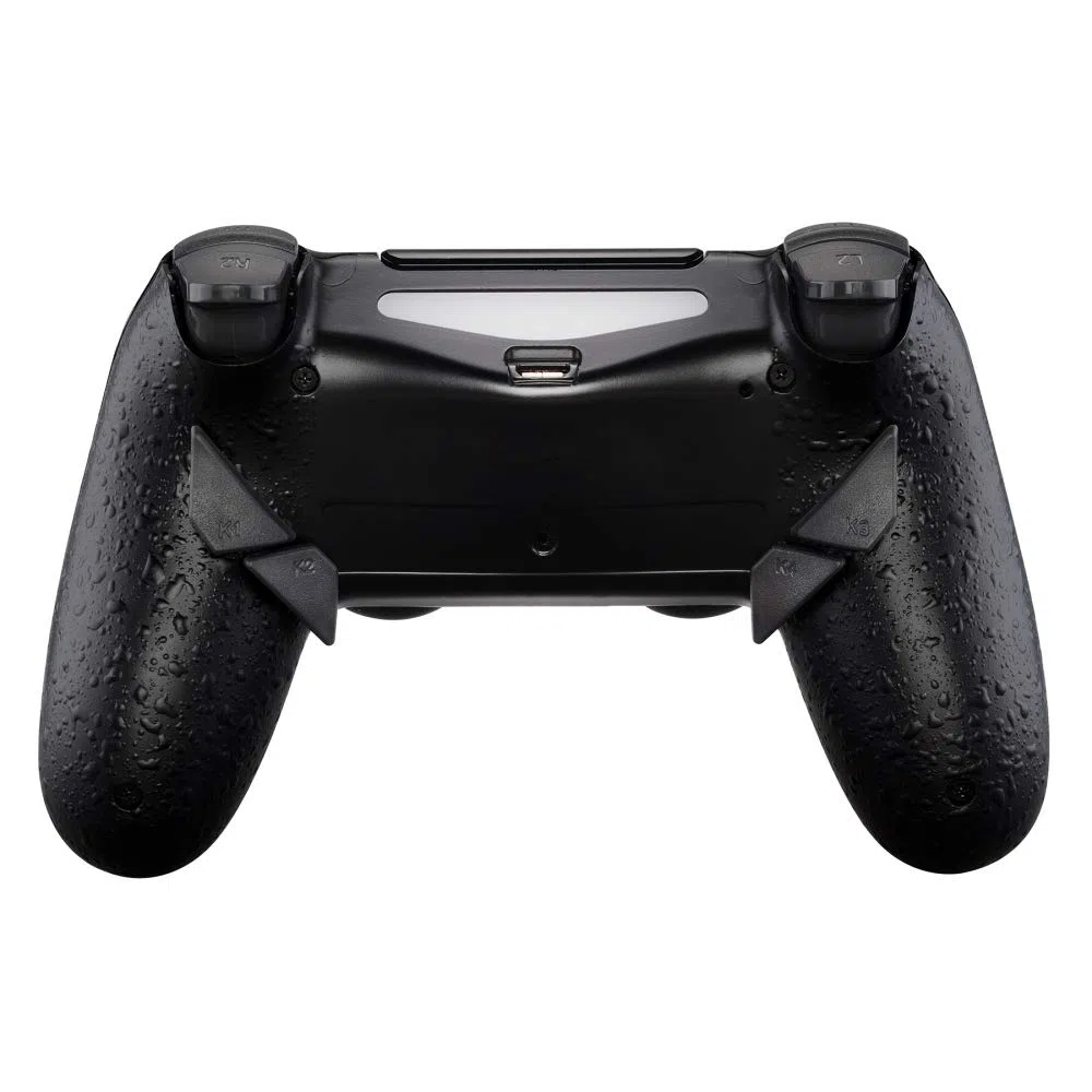 eXtremeRate Dawn Programable Remap Kit Botón de Reasignación para ps4 con Board de Actuelización&Carcasa Trasera Diseñada&4 Botones Traseros para ps4 Mando JDM 040/050/055(Salpicadura Negra)