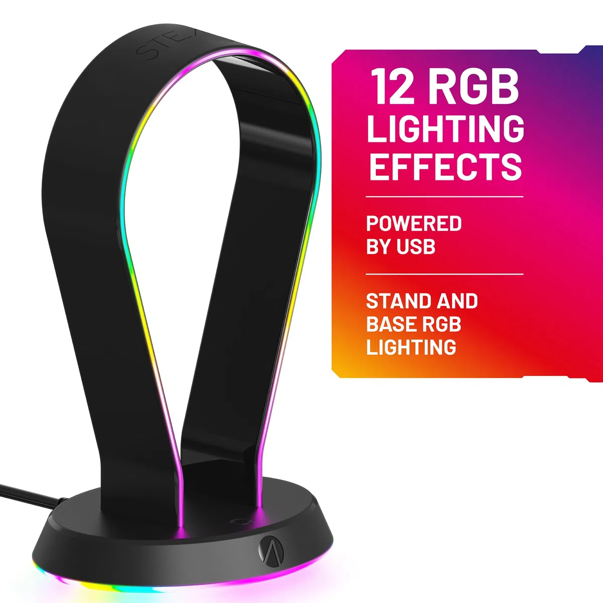Stealth Rainbow Gaming Headset Stand Con Auriculares LED Iluminados - para PS4, PS5, XBox, Switch y PC