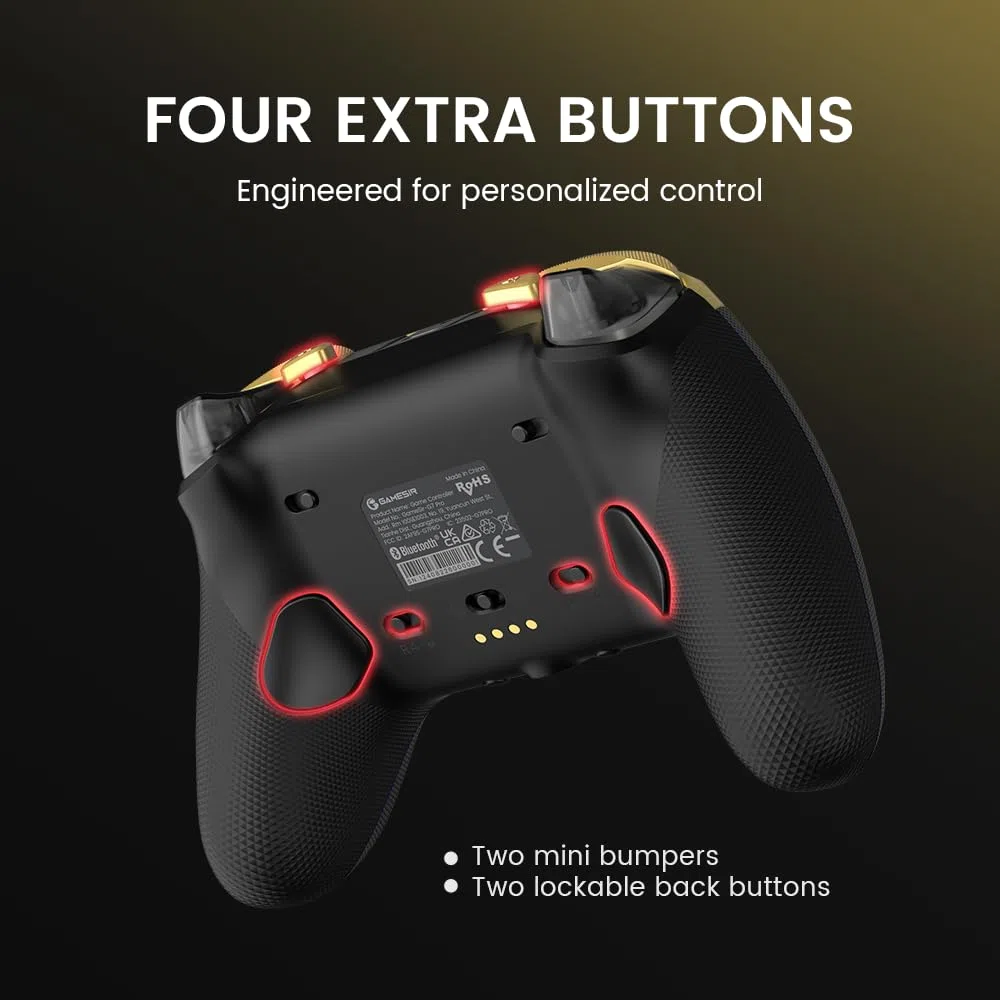 GameSir G7 Pro Mando 1000Hz con Estación de Carga para Xbox Series X|S, Xbox One, Windows 10/11 & Android – Joysticks TMR, Gatillos Ajustables & 4 Botones Programables – Oro