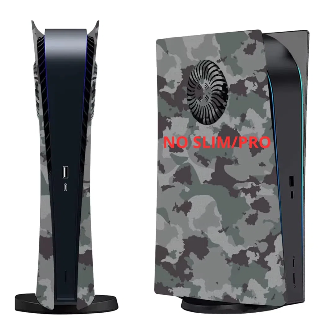 Placa de Camuflaje para PS5 - Carcasa de Reemplazo con Ranura de Ventilación - Fabricada en ABS Resistente - Accesorio Gaming Personalizado para PlayStation 5 (Digital Ve)
