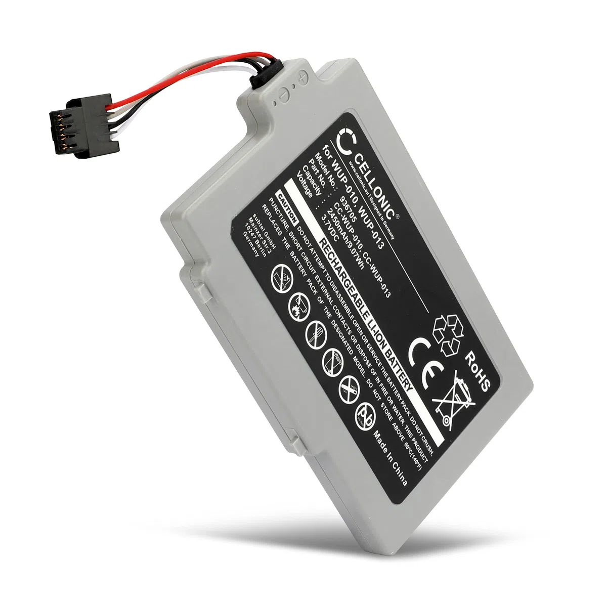 CELLONIC 1x Batería para Videoconsola Compatible con Nintendo Wii U Gamepad, WUP-010 - (2450mAh, 3.7V)
