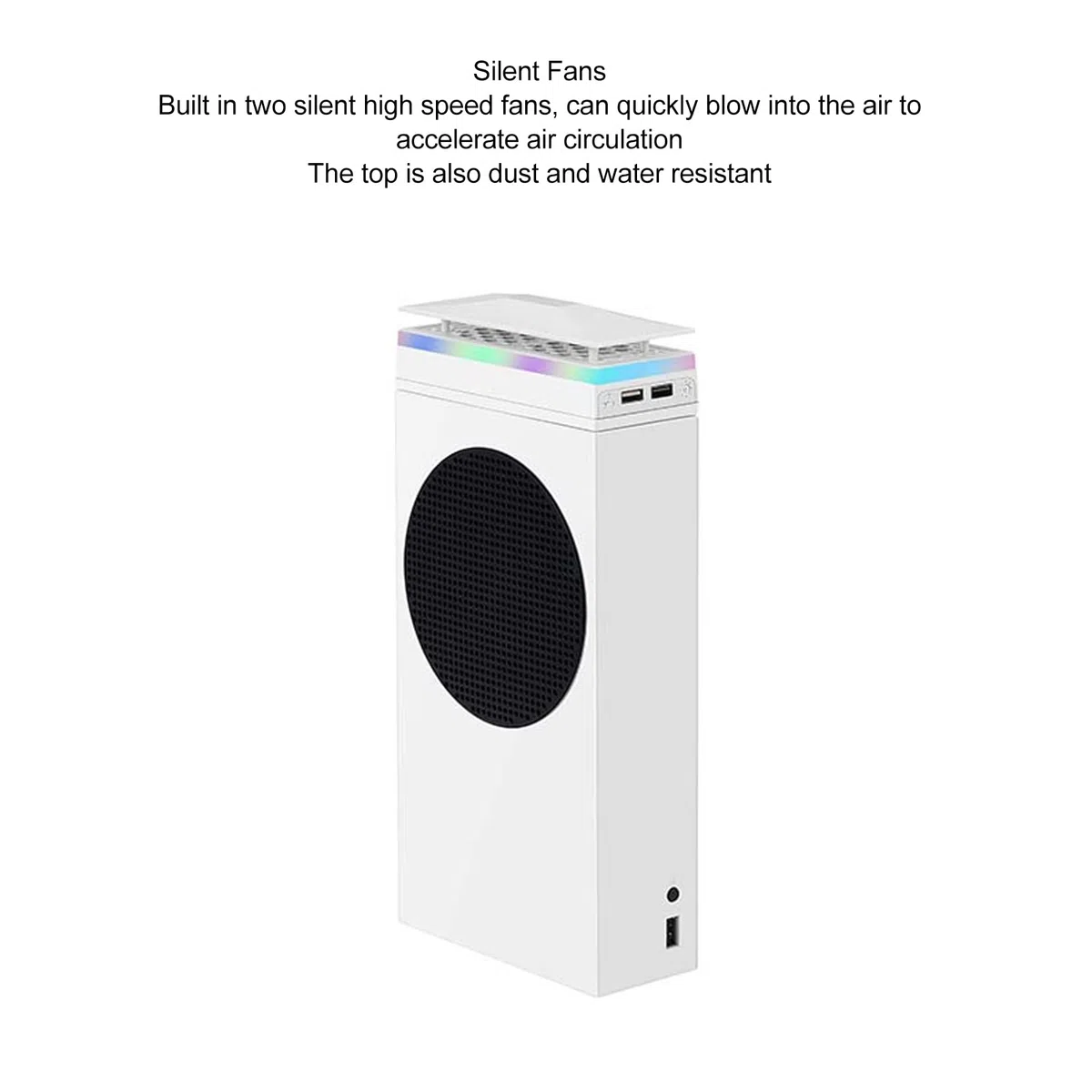 Ventilador de Refrigeración para Series S, 4500 RPM Dos Ventiladores Silenciosos de Alta Velocidad con Tira de Luz RGB Ventilador de Consola Colorido a Prueba de Polvo