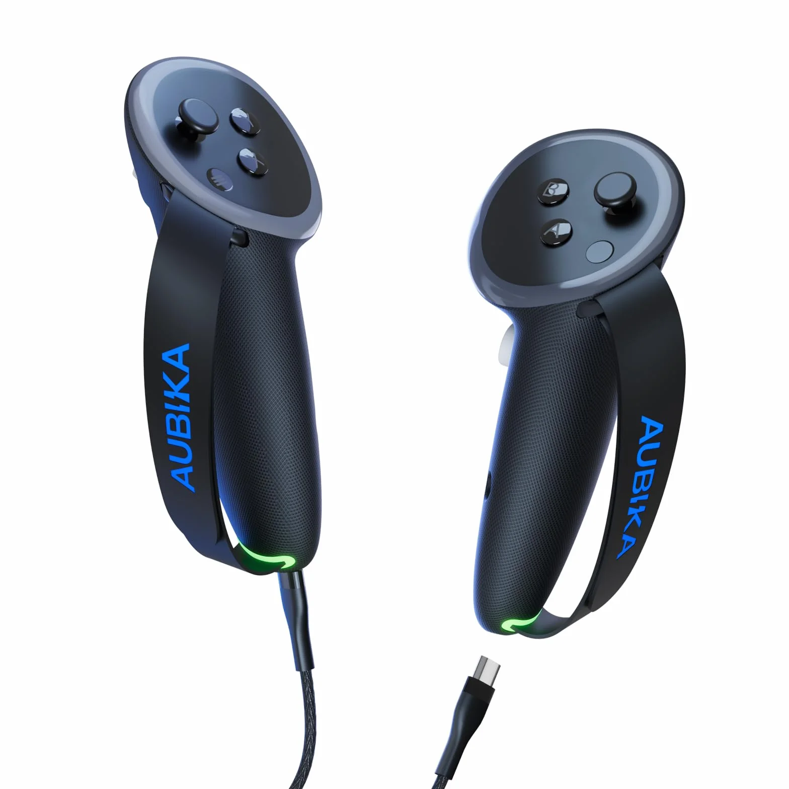 Aubika Recargable Funda de Agarre Controlador para Meta Quest 3, Oculus Quest 3S Accesorios, con 2 Baterías de Repuesto, Protector en VR