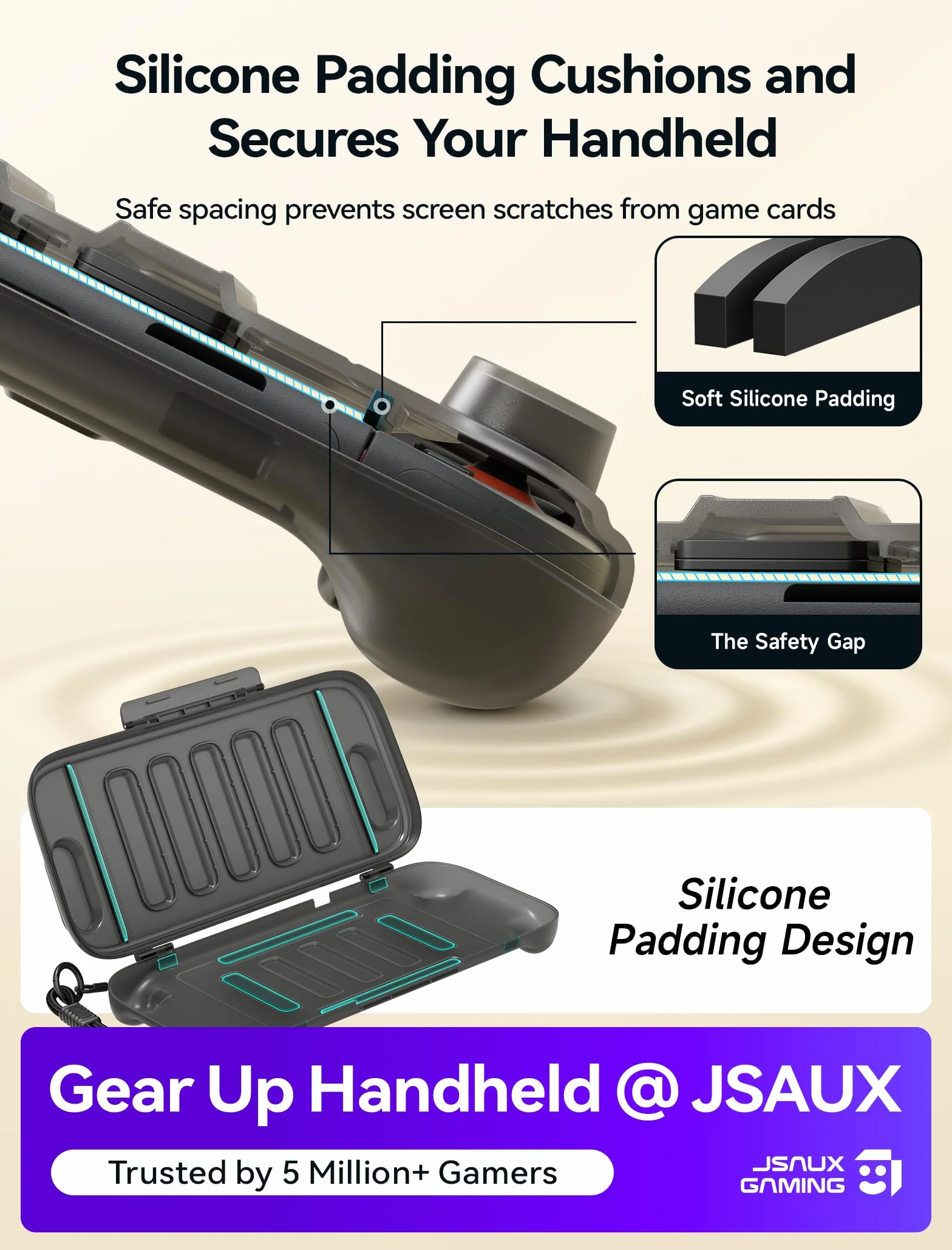 JSAUX Funda Protectora para Nintendo Switch 2 (2025) – Carcasa Dura de PC, Delgada y Portátil, a Prueba de Polvo, Ranura para Tarjetas de Juego, Ideal para Viaje – Translúcido Negro (PC0116)