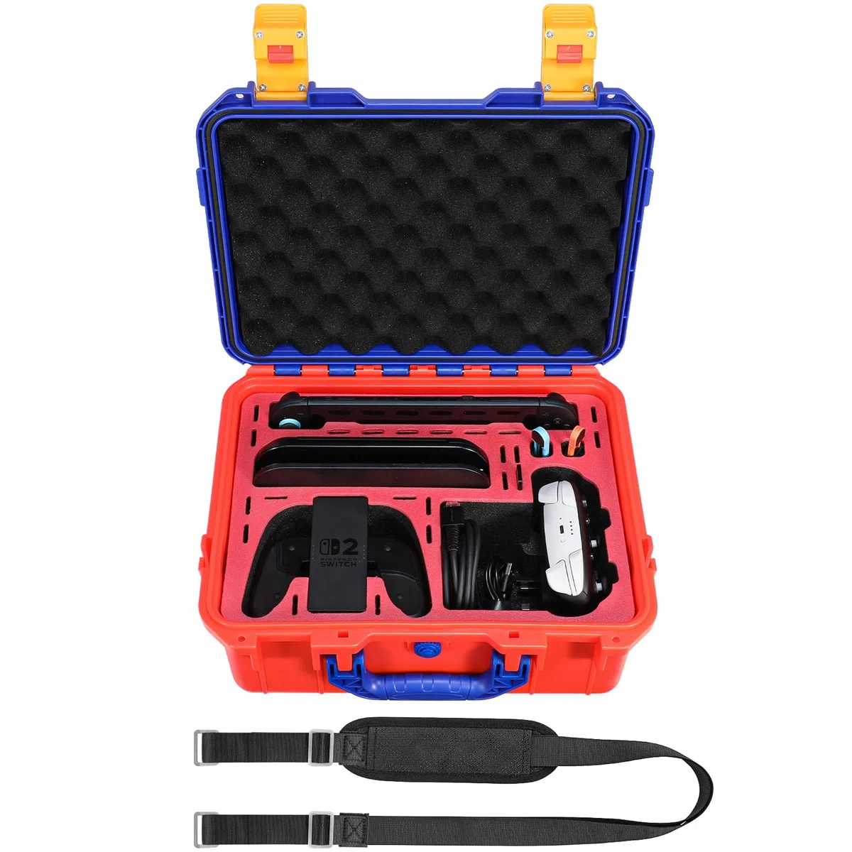 FPVtosky Estuche rígido para Switch 2, Bolsa de Viaje portátil Impermeable para Accesorios de Switch 2, Tiene Capacidad para 2 Pro Controllers, 22 Tarjetas de Juego y Cable HDMI(en Color)