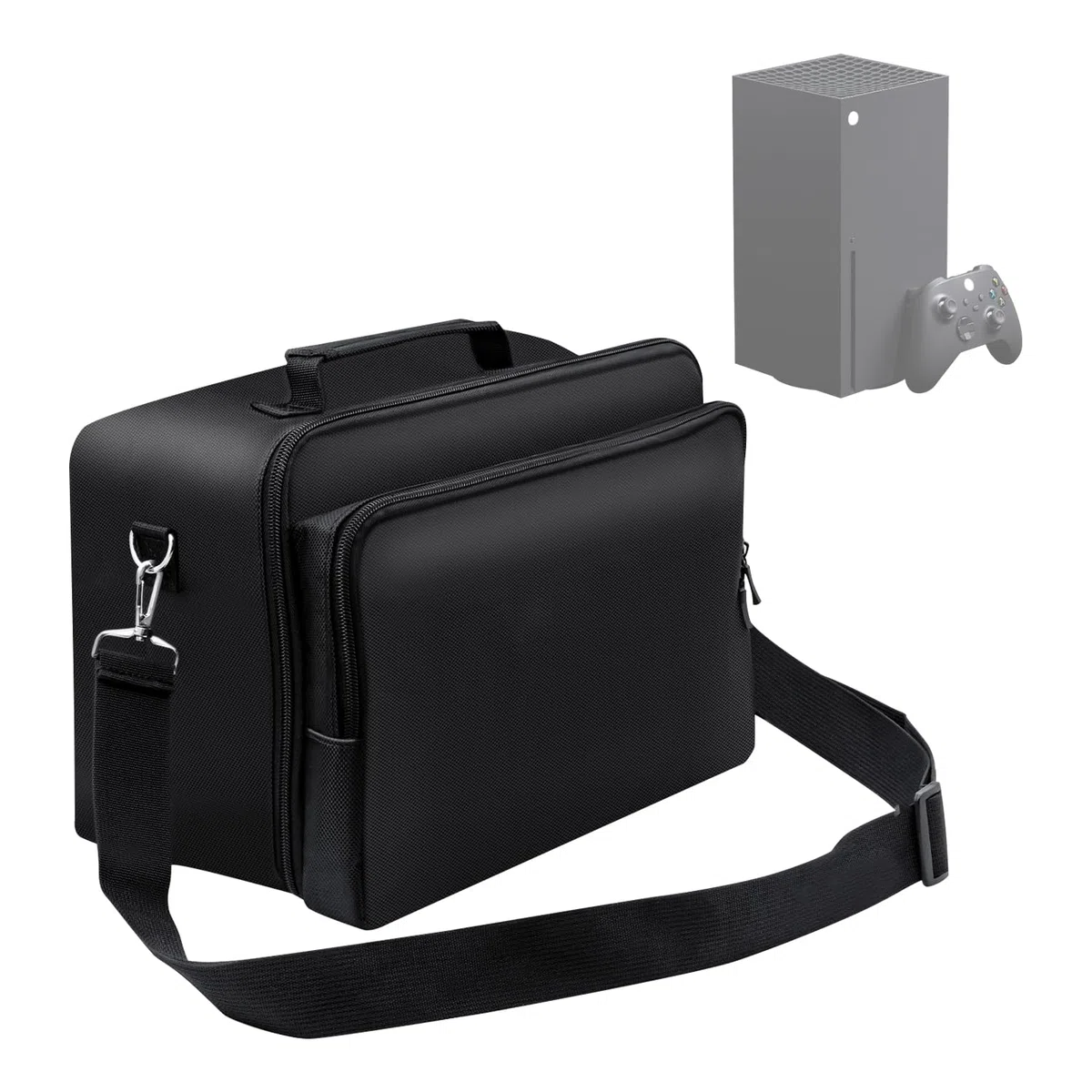 Mcbazel Funda Protectora para Xbox Series X, Funda de Transporte para Consola Xbox Series X, Controlador, Cables y Otros Accesorios, Black, Estuche de Viaje