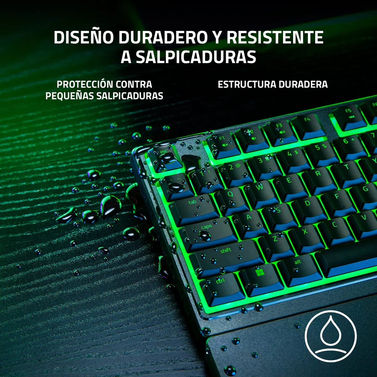 Razer Ornata V3 X - Teclado para Juegos de Bajo Perfil (Interruptores de Membrana Silenciosos, Teclas Recubiertas de rayos UV, Diseño Duradero y Resistente a Derrames) QWERTY Teclado ES | Negro