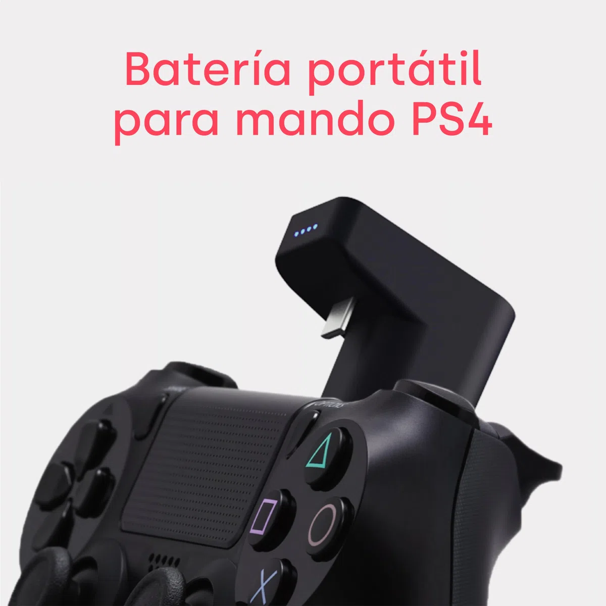 Remotto4 - Cargador para Mando de PS4 Inalámbrico - +12 Horas de Autonomía - Batería Portatil Fácil de Transportar - Sin Cables, Juega Mientras Carga - Larga Duración
