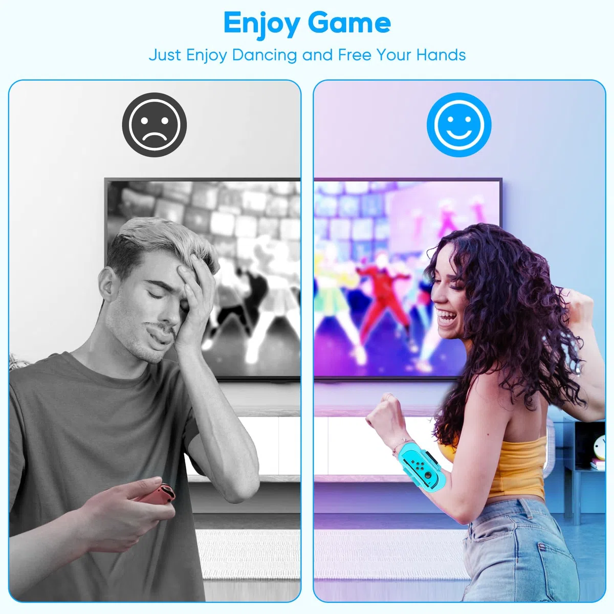 Muñequeras para Dance 2025 2024 2023 2022 Switch y para Zumba Burn It Up – Correas elásticas ajustables mejoradas para Nintendo Switch y Switch OLED Dance, paquete de 2 brazaletes para adultos y niños