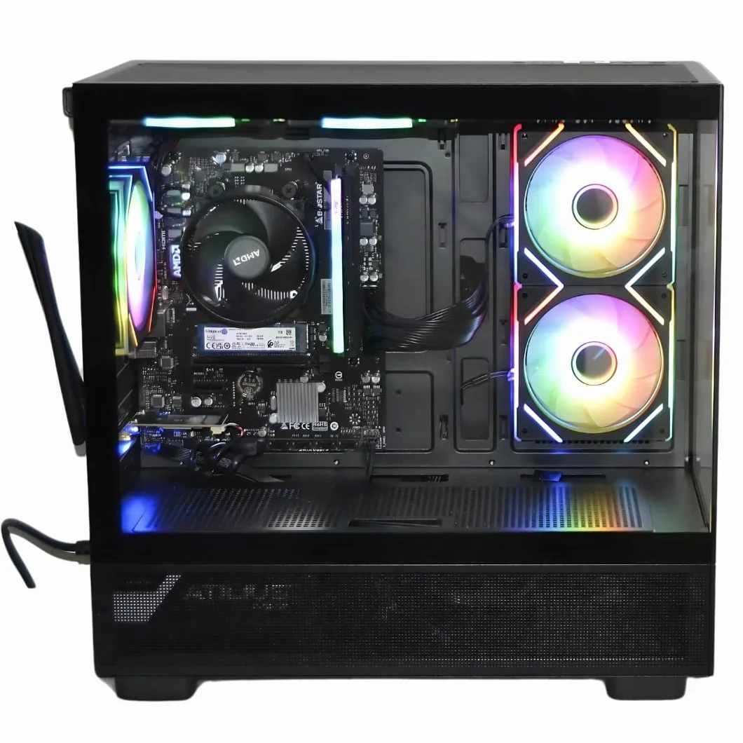 PC Gaming Completo • TrendingPC • Ryzen 7 5700G 8X 4,60Ghz • 64Gb RAM DDR4 RGB • AMD Radeon 8 Graphics • 2tb m.2 • WiFi 6 & Bluetooth • Monitor 24" 100hz •Windows 11 • Teclado Auriculares y ratón