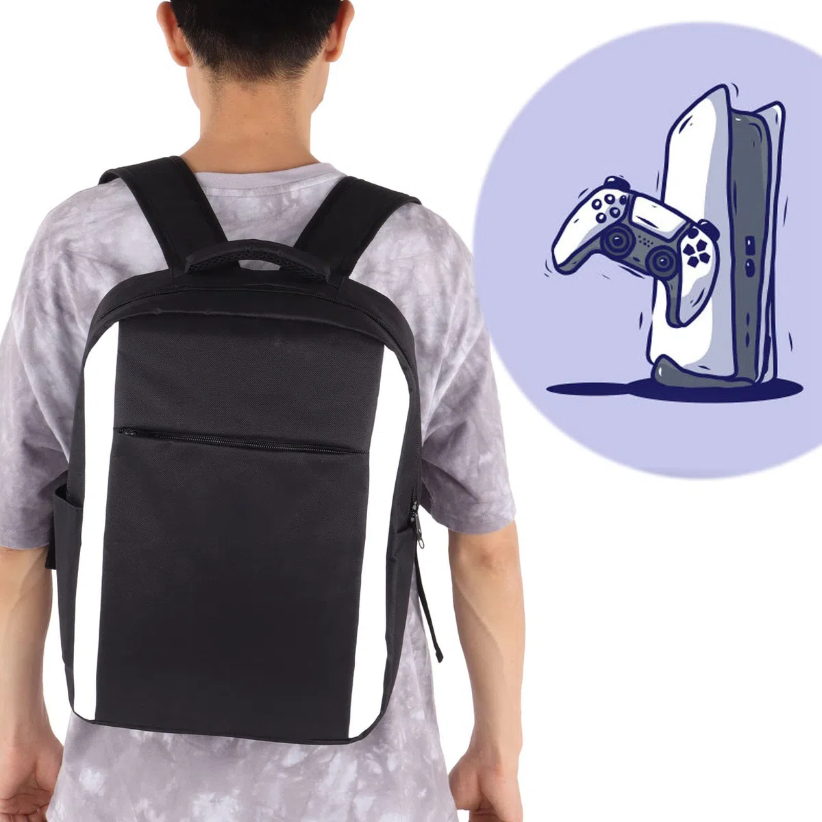Consola de Juegos Bolsa de Almacenamiento de Hombro Multifunción Estuche de Transporte a Prueba de Golpes Mochila de Almacenamiento Portátil de Viaje para