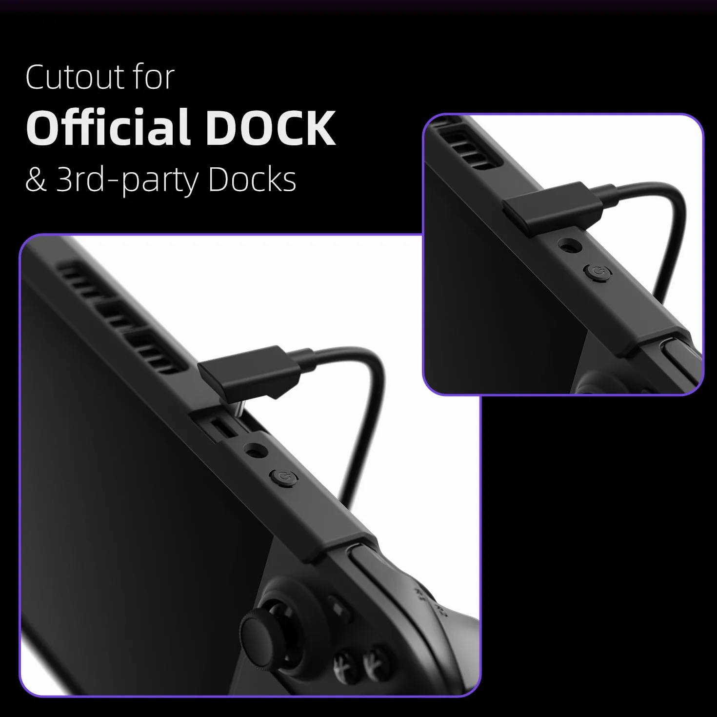 Skull & Co. GripCase SD for Steam Deck and Steam Deck OLED: A Soft Protective Case with Textured Grips Full Protection and Stand, Shock-Absorption Non-Slip and Anti-Scratch Cover Design - Black