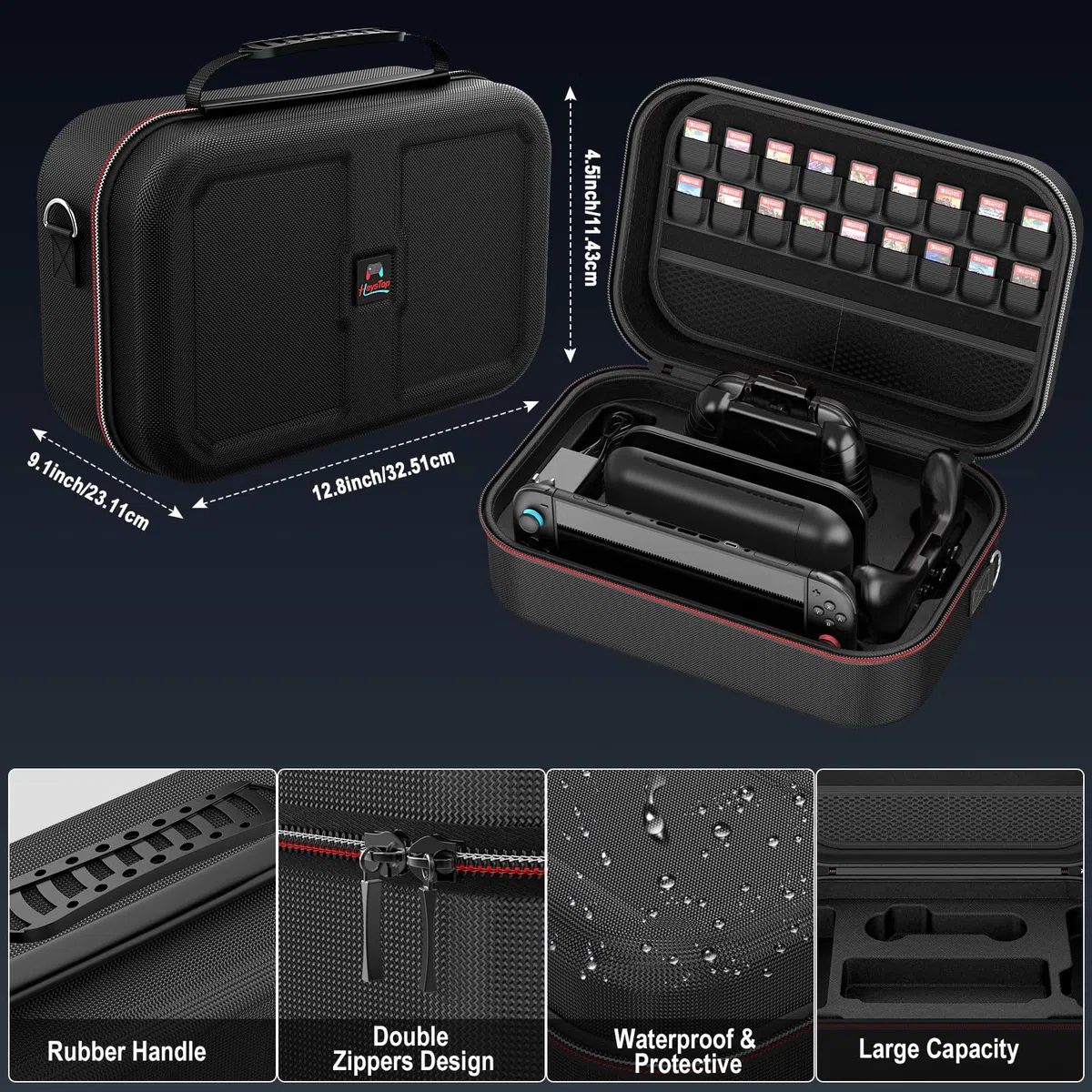 HEYSTOP Funda para Nintendo Switch 2 Paquete de Accesorios con Carcasa Protectora para Switch 2 Película Templada para Switch 2,Volante de Carreras y Funda de Joycon para El Mando de Nintendo Switch 2