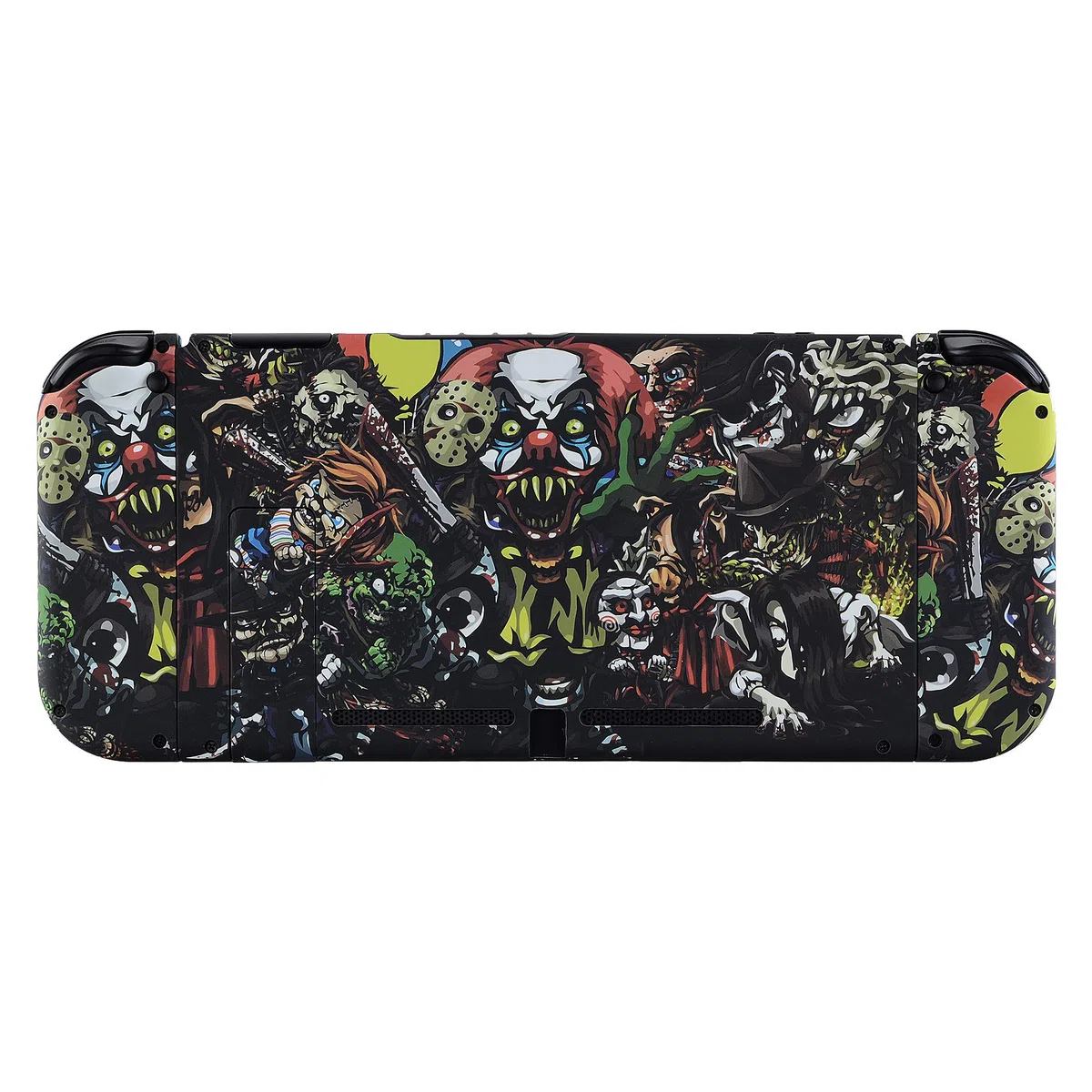 eXtremeRate Carcasa con Botones para Nintendo Switch - Funda Protectora de Reemplazo para Joycons y Consola, Shell Placa con Teclas para Nintendo Switch Accesorios (Fiesta de Miedo)