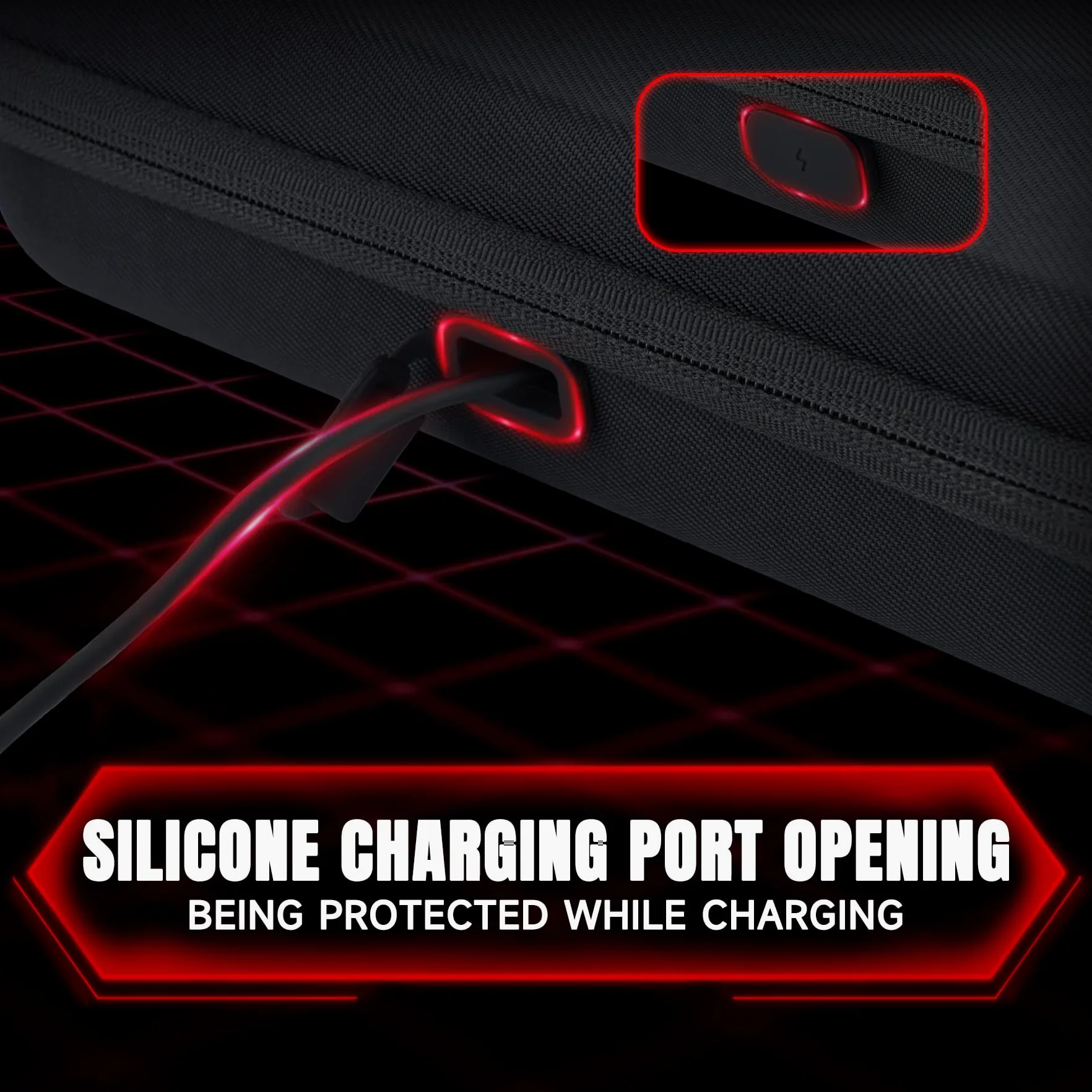PlayVital Funda para Nintendo Switch 2 Accesorios, Estuche de Transporte con Puerto de Carga, Funda de Viaje Portátil con 10 Ranuras para Tarjetas de Juego, Protectora Antigolpes para Switch 2 (Negro)