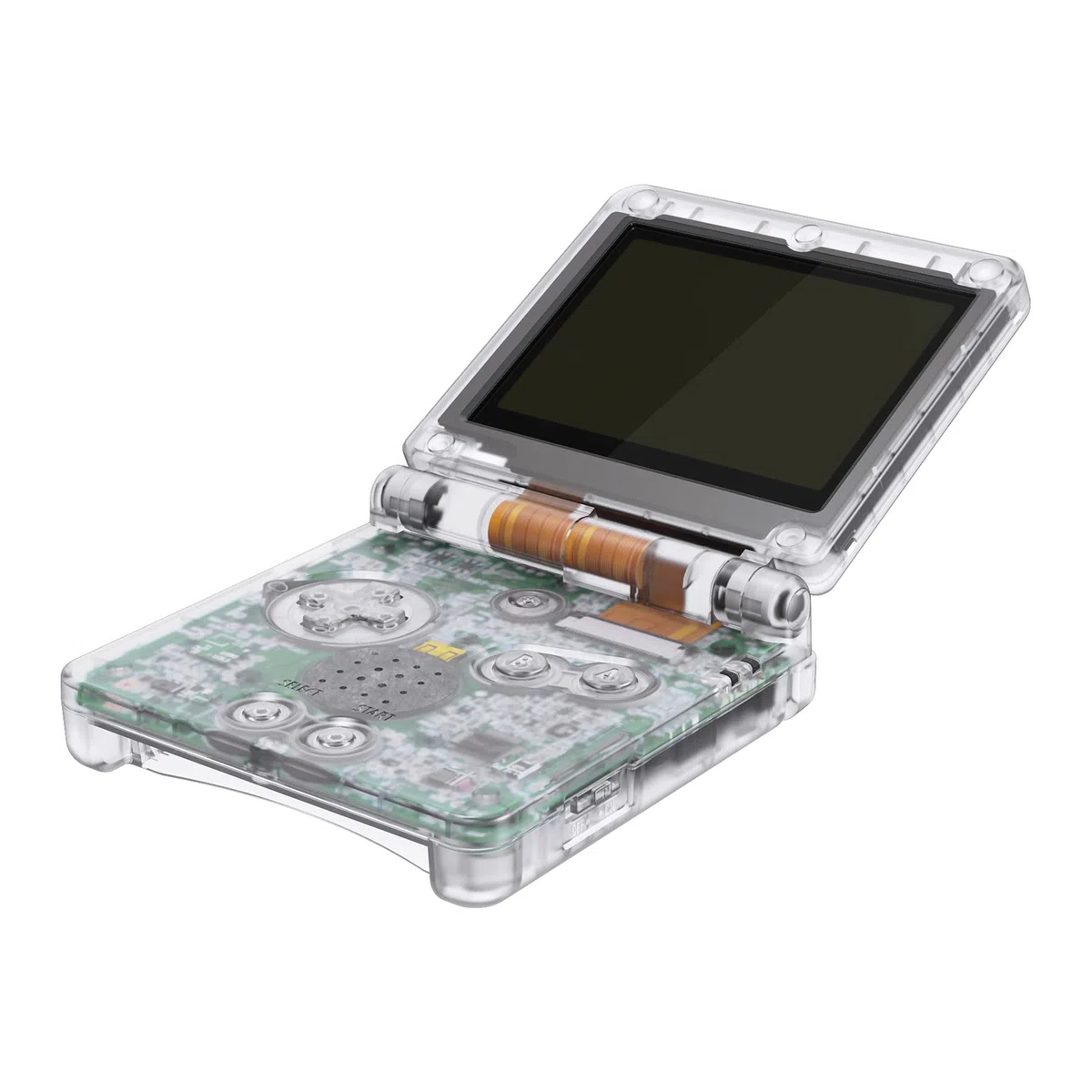 eXtremeRate Carcasa Transparente para Gameboy Advance SP, Funda Cubierta con Botones, Compatible con Todos IPS y LCD Estándar - Sin Consola ni Pantalla IPS, Claro