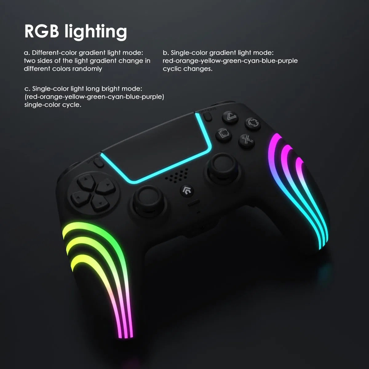 Mando Inalámbrico para PS5, Controlador para PS5, con Vibración y Seis Ejes, Panel Táctil, Turbo, Ponente, Clavija de Audio, para PS5/Pro/Slim/Consola/PC