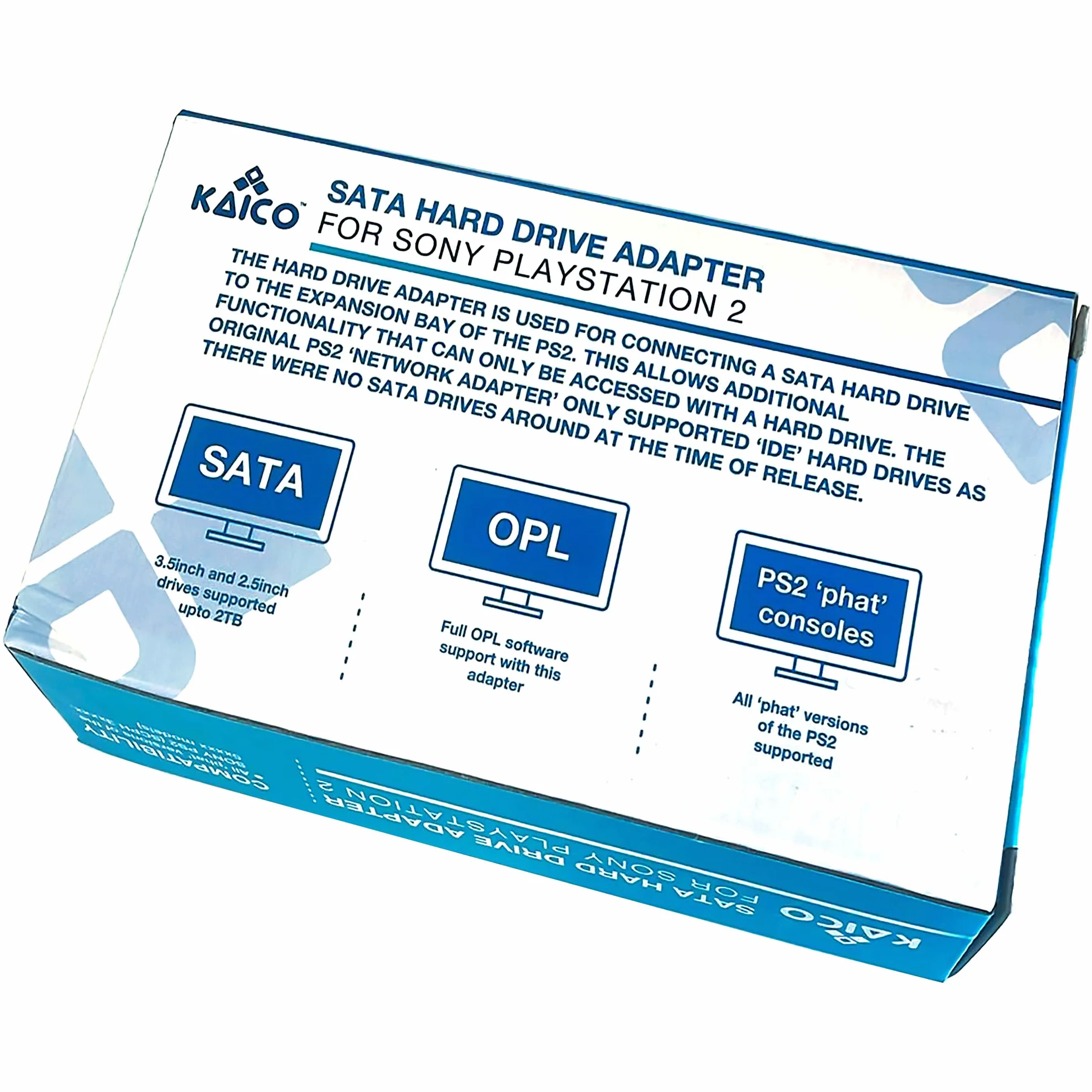 Edición Kaico - Adaptador de Disco Duro SATA HD Adaptador HDD para la Sony PlayStation2 PS2 - Ejecuta CFW como McBoot FMCB/FMHD Directamente Desde el Disco Duro