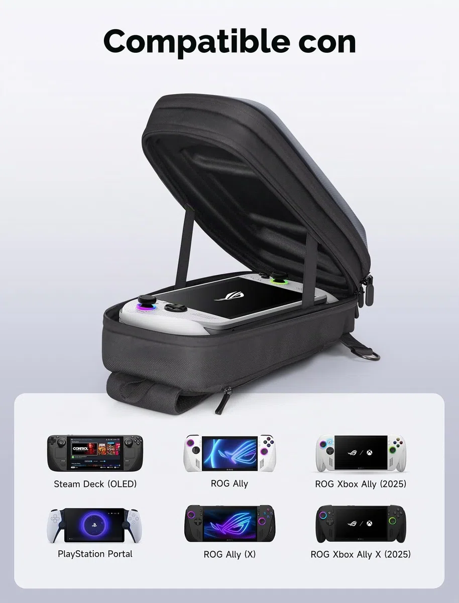 JSAUX Bolsa Sling para Steam Deck (OLED)/ROG Xbox Ally X (2025)/Xbox Ally/ROG Ally (X), Funda de Transporte con Carcasa Rígida, Bolsa Crossbody de Accesorios para Viajes - BG0105X