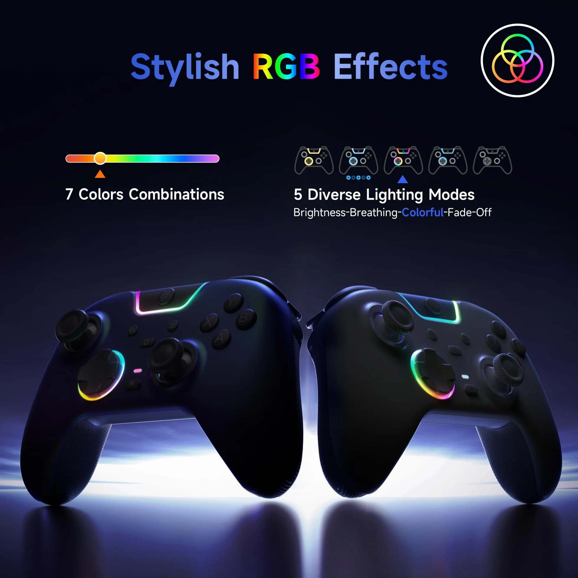 EasySMX X05 Pro Mando Inalámbrico para PC – Botones Silenciosos Mejorados, Gatillos de 2 Etapas, Joysticks Hall, Sondeo 1000Hz, Batería 1000mAh, 2.4G, Multiplataforma PC/Switch/Android/iOS, Blanco