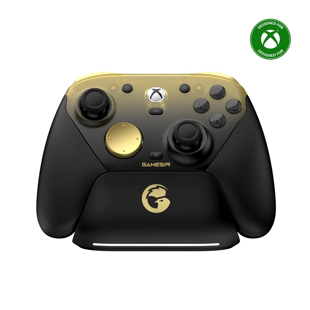 GameSir G7 Pro Mando 1000Hz con Estación de Carga para Xbox Series X|S, Xbox One, Windows 10/11 & Android – Joysticks TMR, Gatillos Ajustables & 4 Botones Programables – Oro