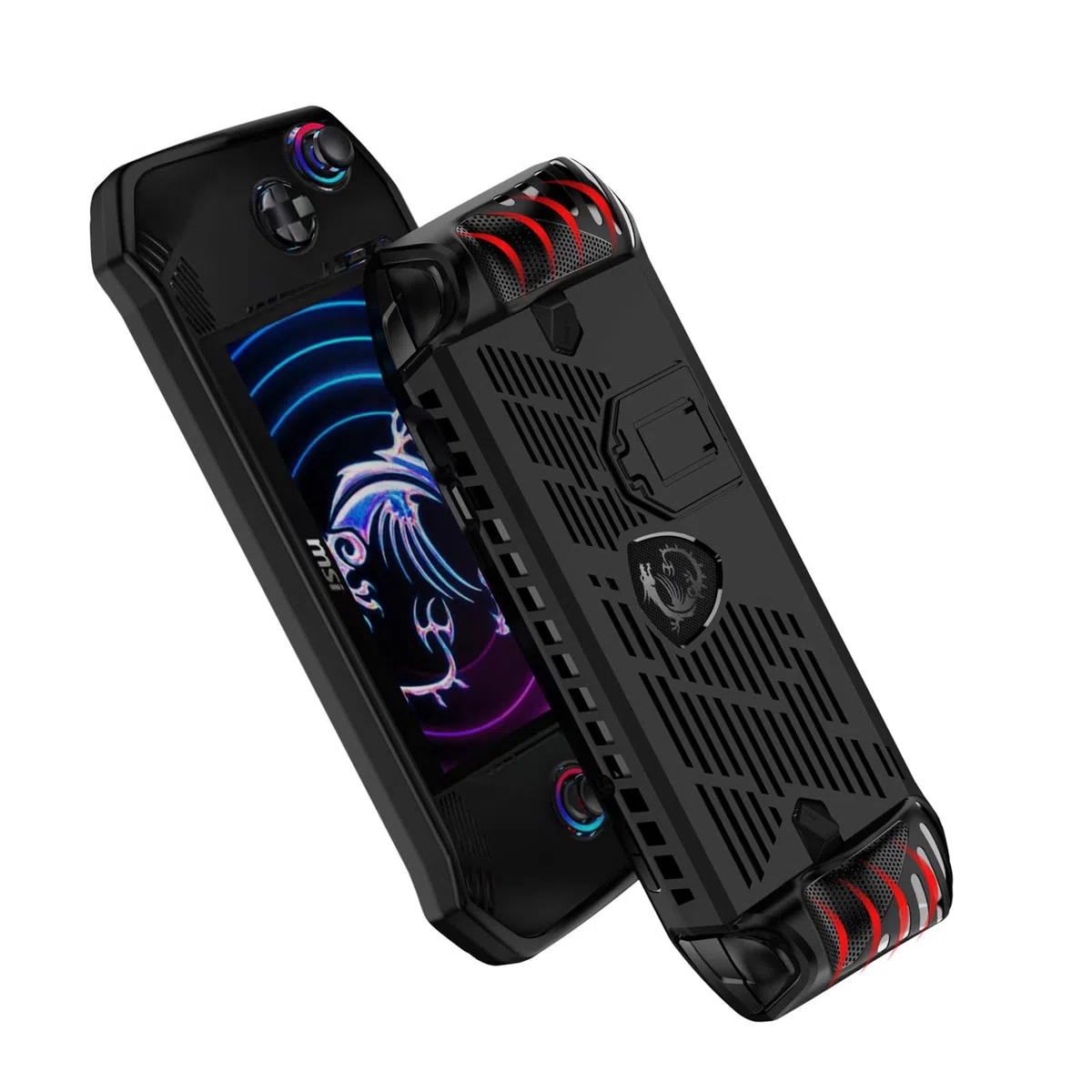 Funda para MSI Claw,Agarre TPU Estuche Protectora para MSI Claw A1M Juegos Portátiles,Funda Trasera Blanda con Soporte para MSI Claw(Negro)