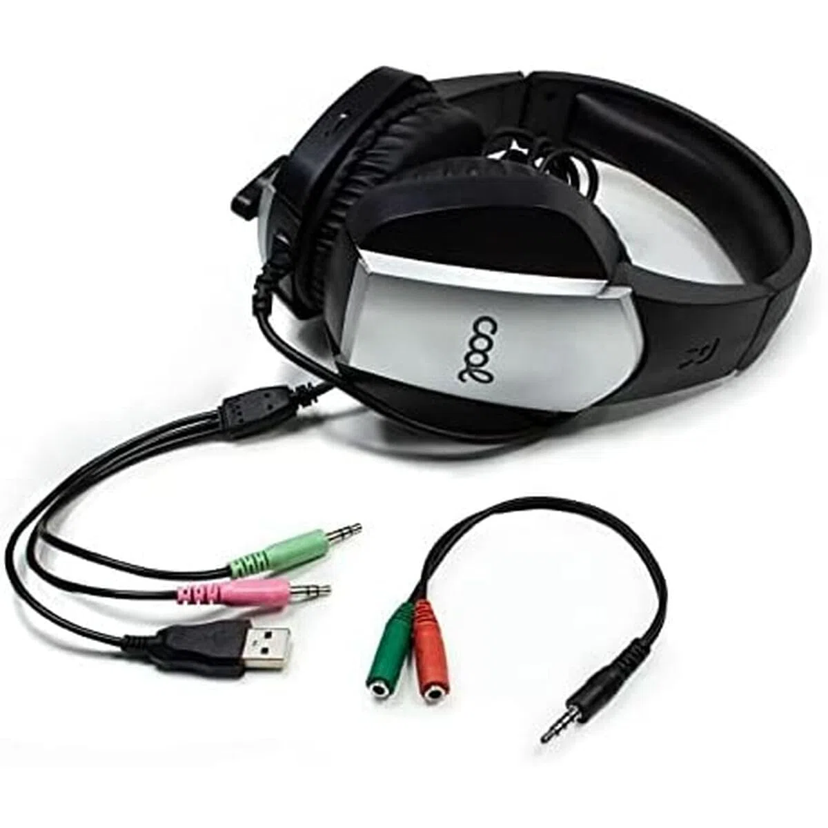 Auriculares Stereo PC / PS4 / PS5 / Xbox Gaming Cool Bremen Iluminación + Adapt. Audio