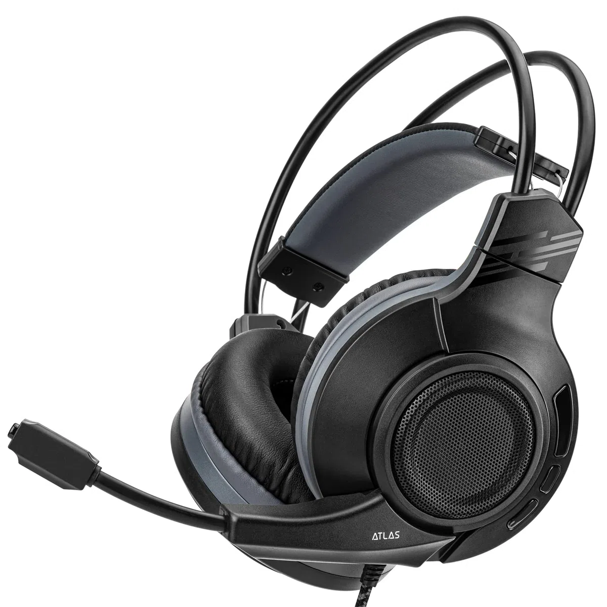 NITHO Atlas Auriculares Gaming Over-Ear – Controladores de 50 mm, Micrófono Flexible, Sonido Estéreo – Incluye Cable en Y – Jack 3.5 mm – PC/PS4/PS5/Xbox/Móvil – Negro