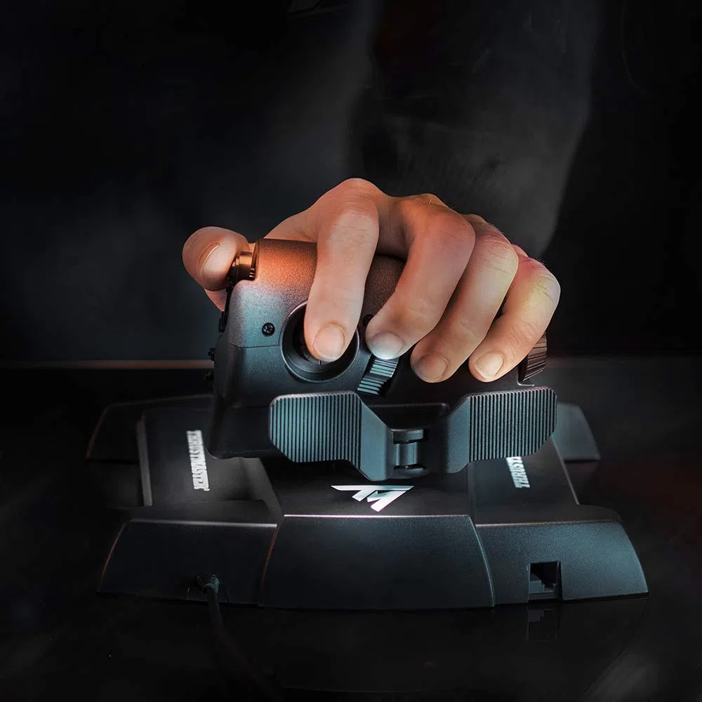 Thrustmaster TWCS Throttle - Mando de Potencia para PC (Tecnología de Raíles Deslizantes S.M.A.R.T, 14 Botones, Hat Switch de 8 Direcciones, Ideal para Elite Dangerous y Flight Simulator) Negro