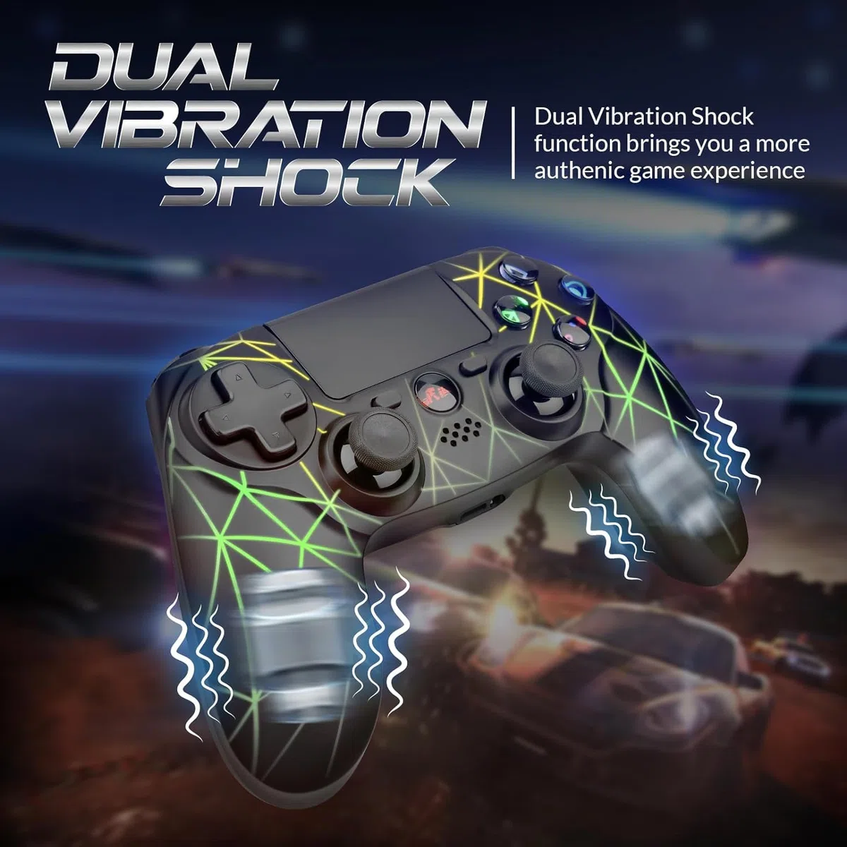 Rii GP600 Wireless Controller para PS4. Mando Gaming bluetooth con sistema de detección de 6 ejes y vibración de doble motor para PS4/Android/Windows.