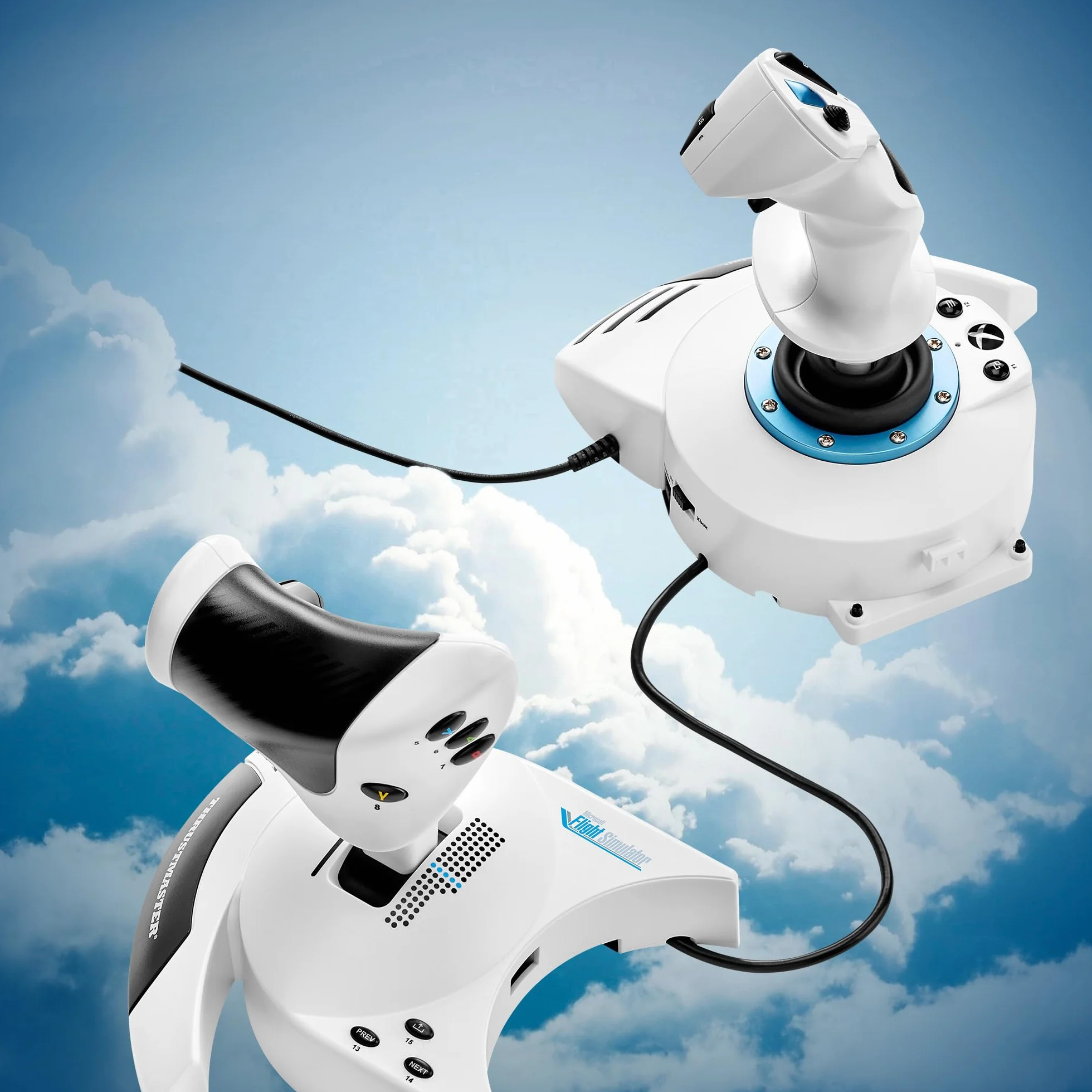Thrustmaster T.Flight Hotas One Microsoft Flight Simulator Edition - Joystick y Acelerador Desmontable para Xbox Series X|S y PC (Licencia Oficial, 14 Botones, Plug & Play) Blanco
