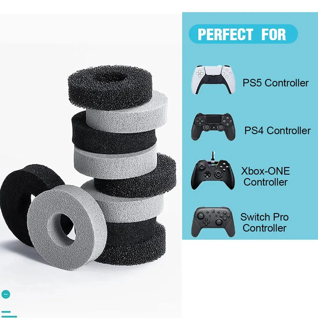 18 Piezas Precision Thumb Stick Ring Aim Assist Anillos amortiguadores Accesorios de Stick analógico para Playstation 5 Xbox One X S Switch PS5 PS4 Controller Sticks Control
